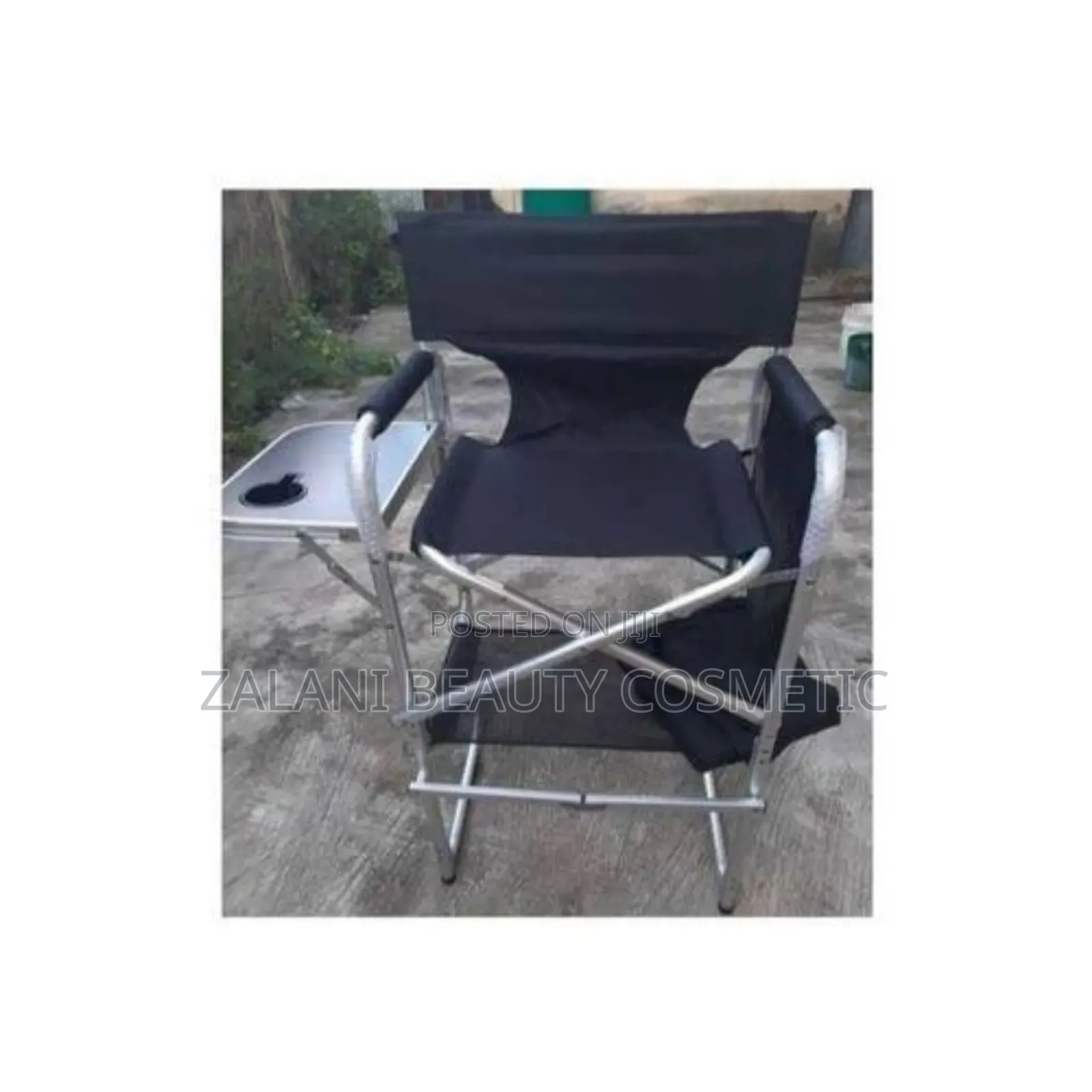 A Professional Foldable Makeup Artist Chair, Referred to as One Tray