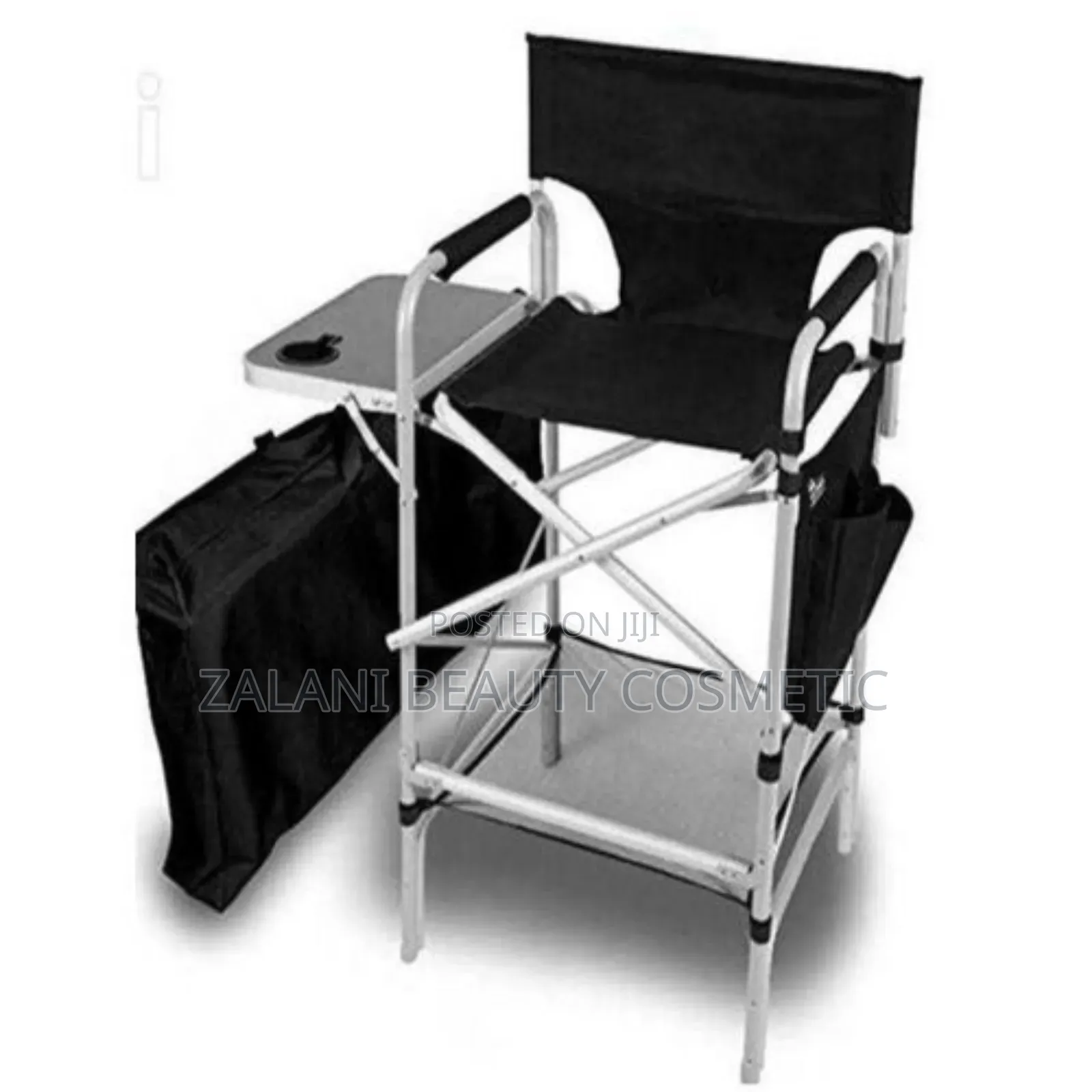 A Professional Foldable Makeup Artist Chair, Referred to as One Tray