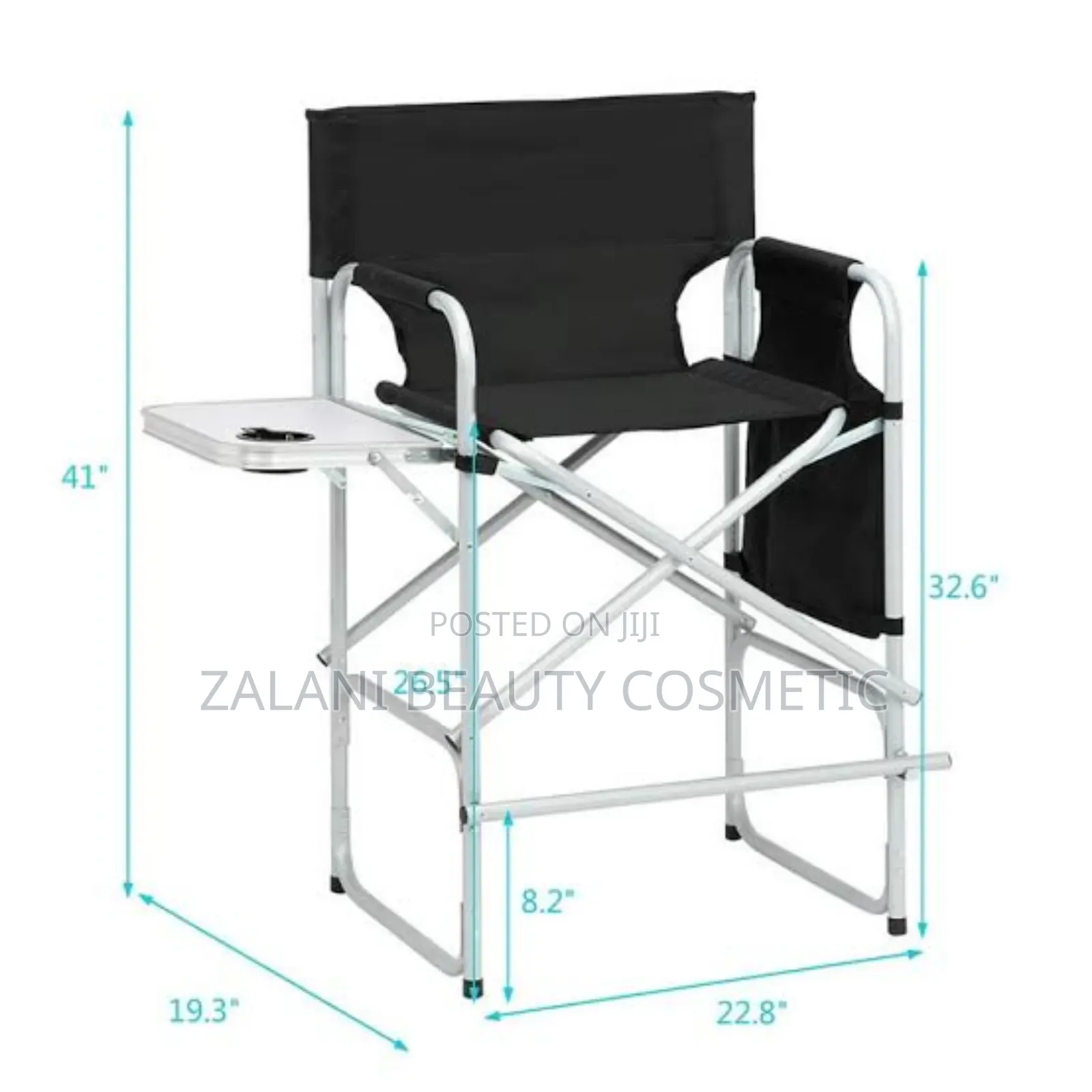A Professional Foldable Makeup Artist Chair, Referred to as One Tray