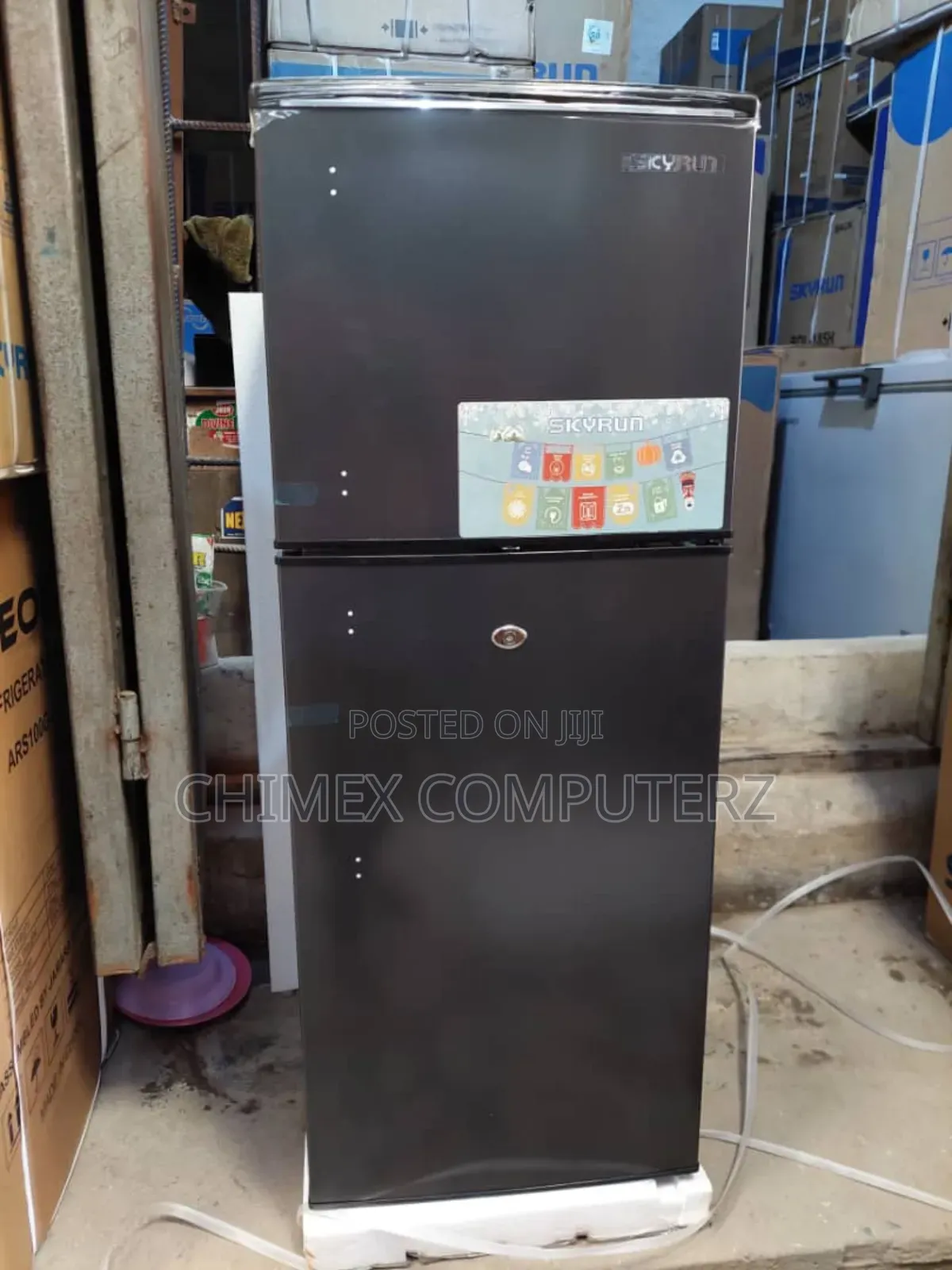 Skyrun Refrigerator 118 Litres Black and Silver Colour