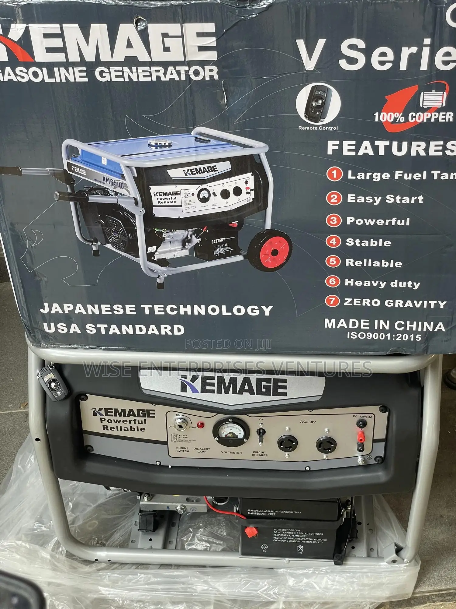 Kemage 1000e2r 9kva Remote Control 100% Copper Coil