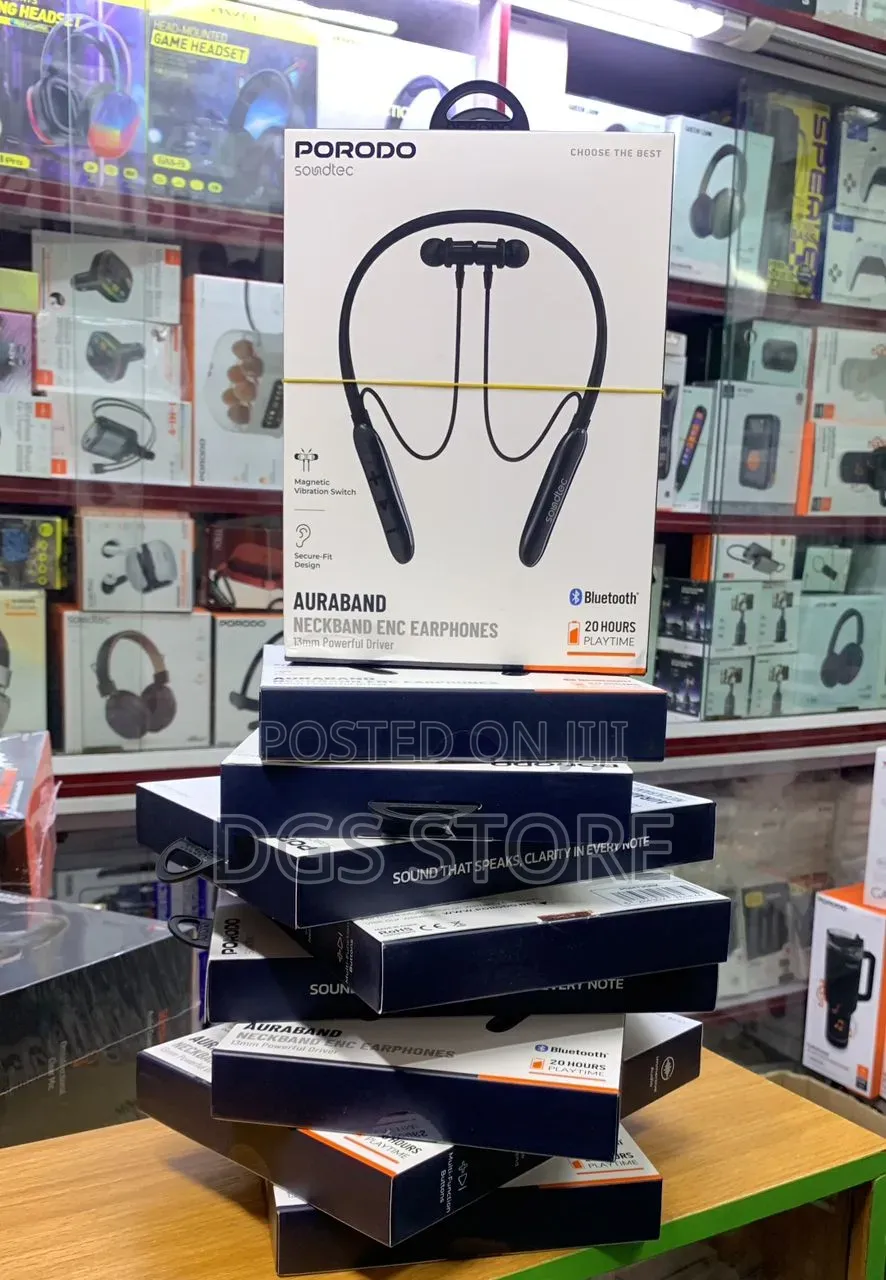 Porodo Auraband Neckband Enc Bluetooth Earphone