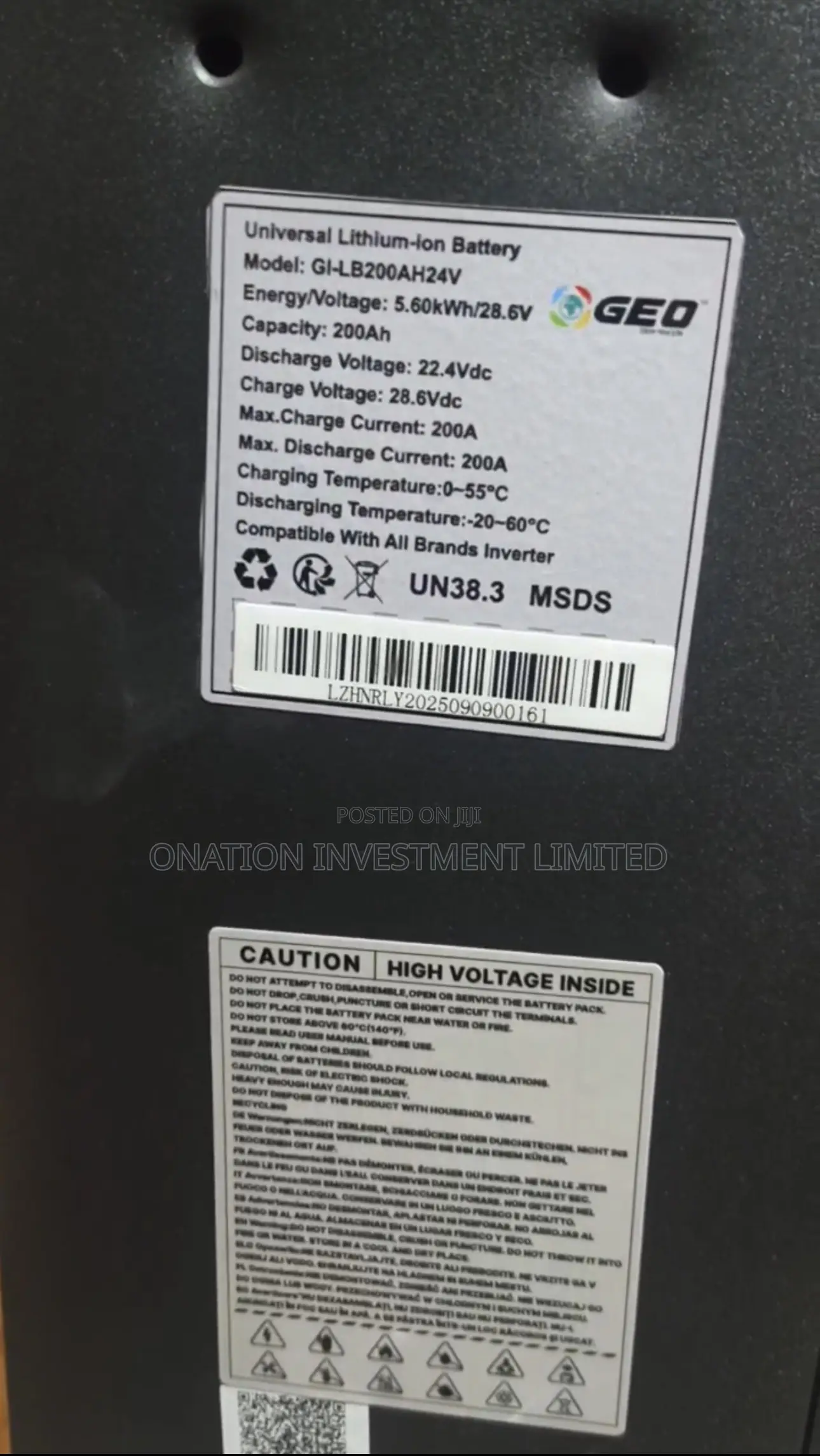 Geo Su-Kam 5.6kwh 24v Lithium Battery – Reliable Solar Storage