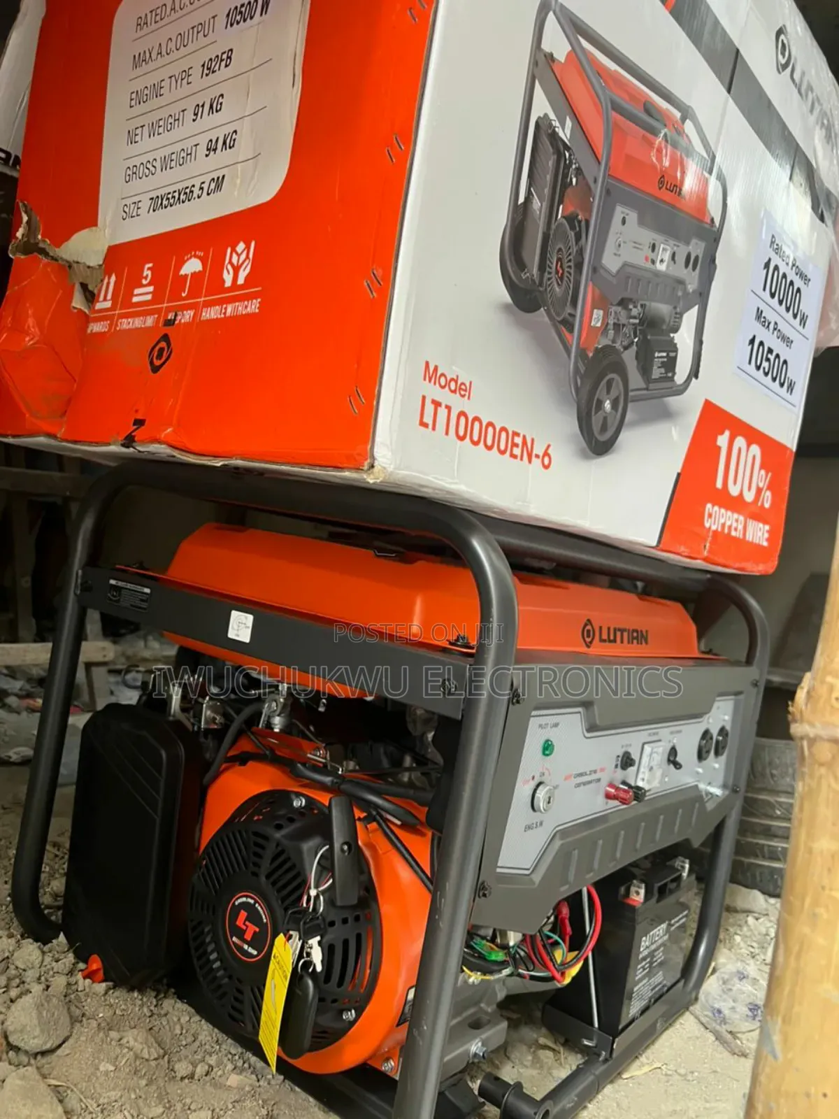 10kva Lutian Lt10000en-6 Key and Remote Start Copper Coil Generator