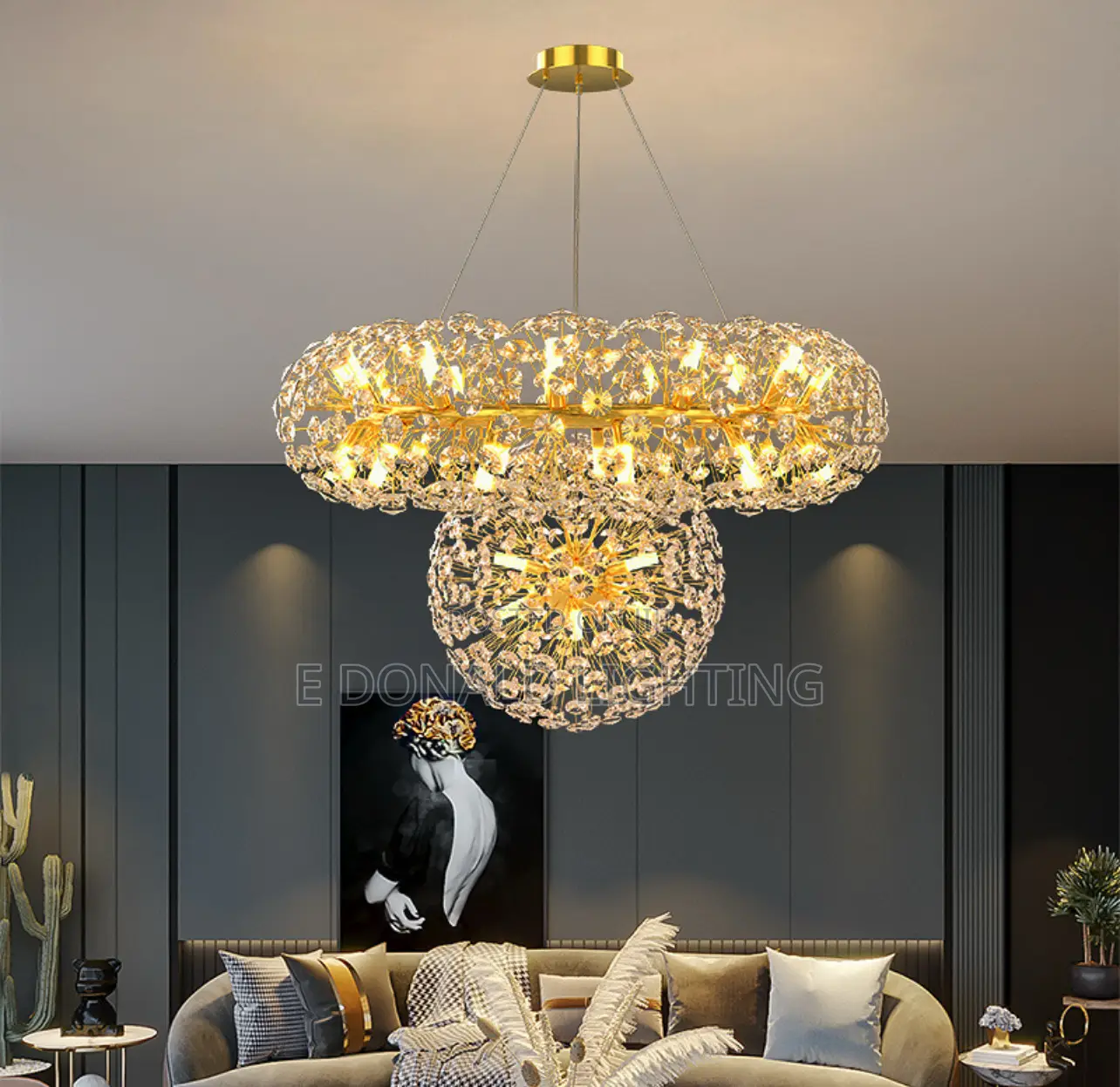 Led Double Color Chandelier