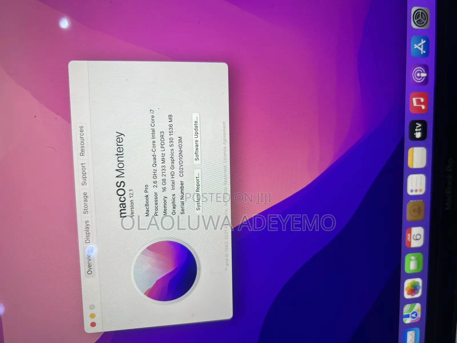 Laptop Apple MacBook 2016 16GB Intel Core i7 SSD 256GB
