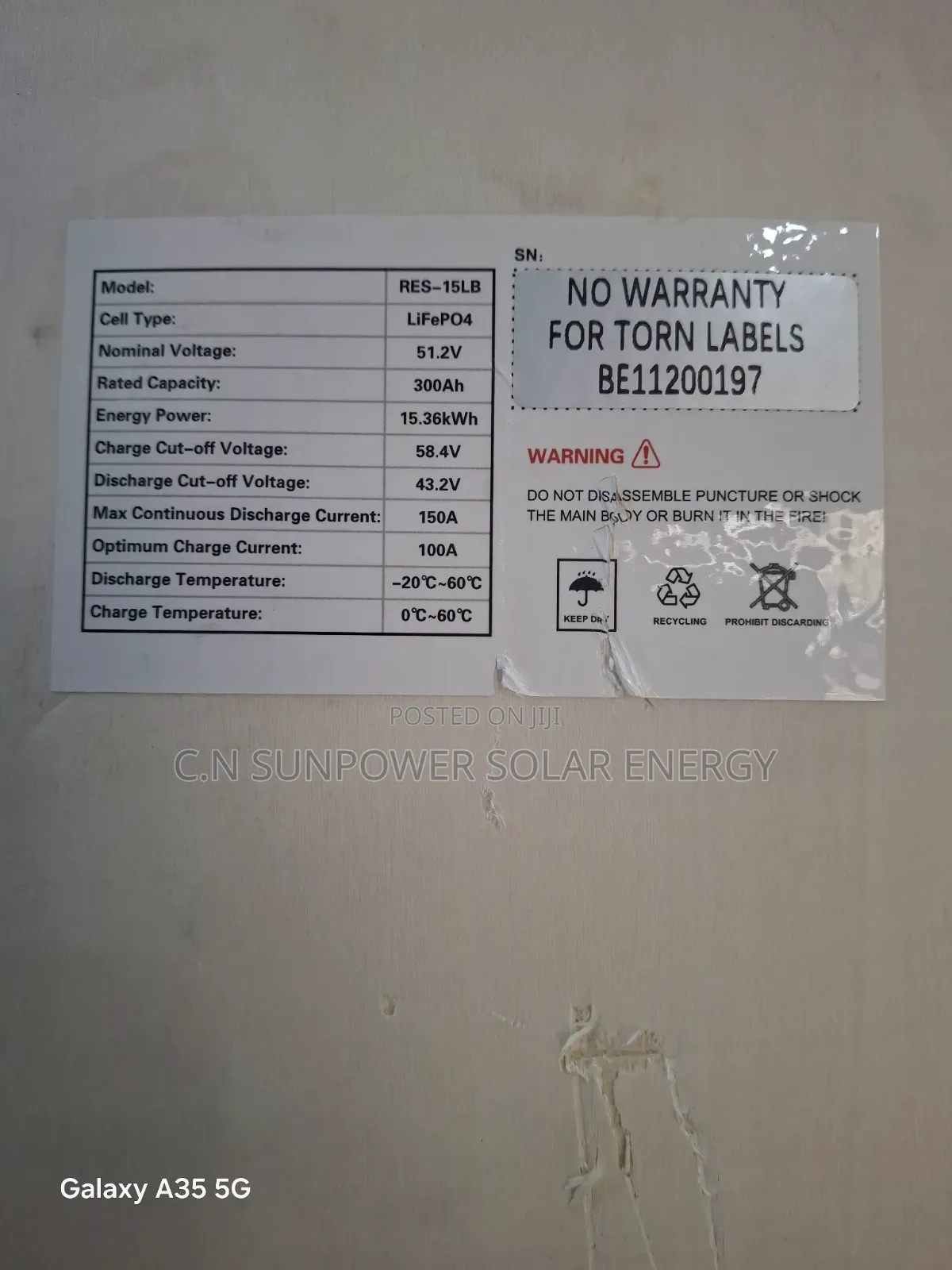 15kwh 51.2v Hyper Power Lithium-Iron Battery