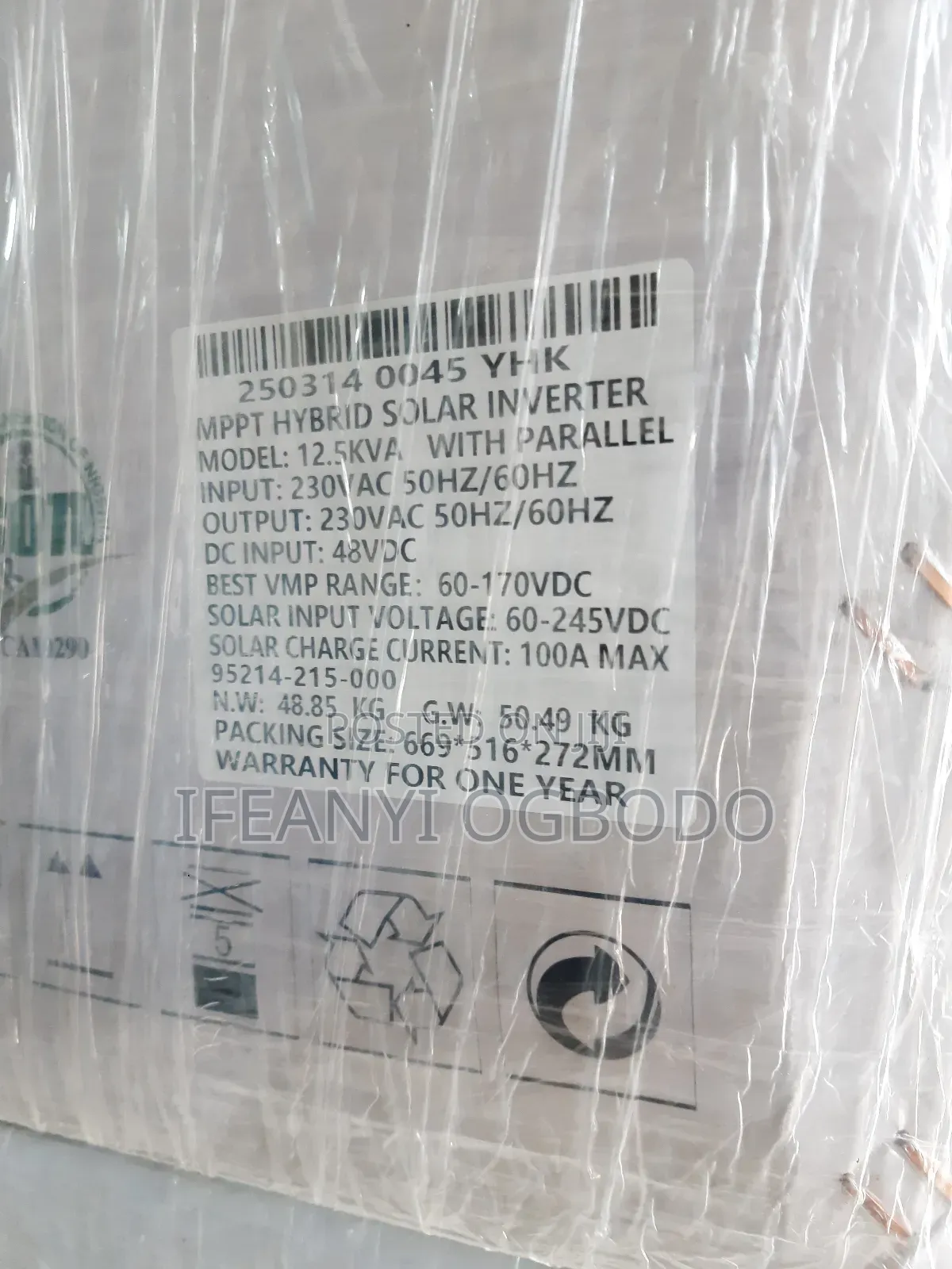 Yohako Solar Inverter 12.5kva 48v Hybrid