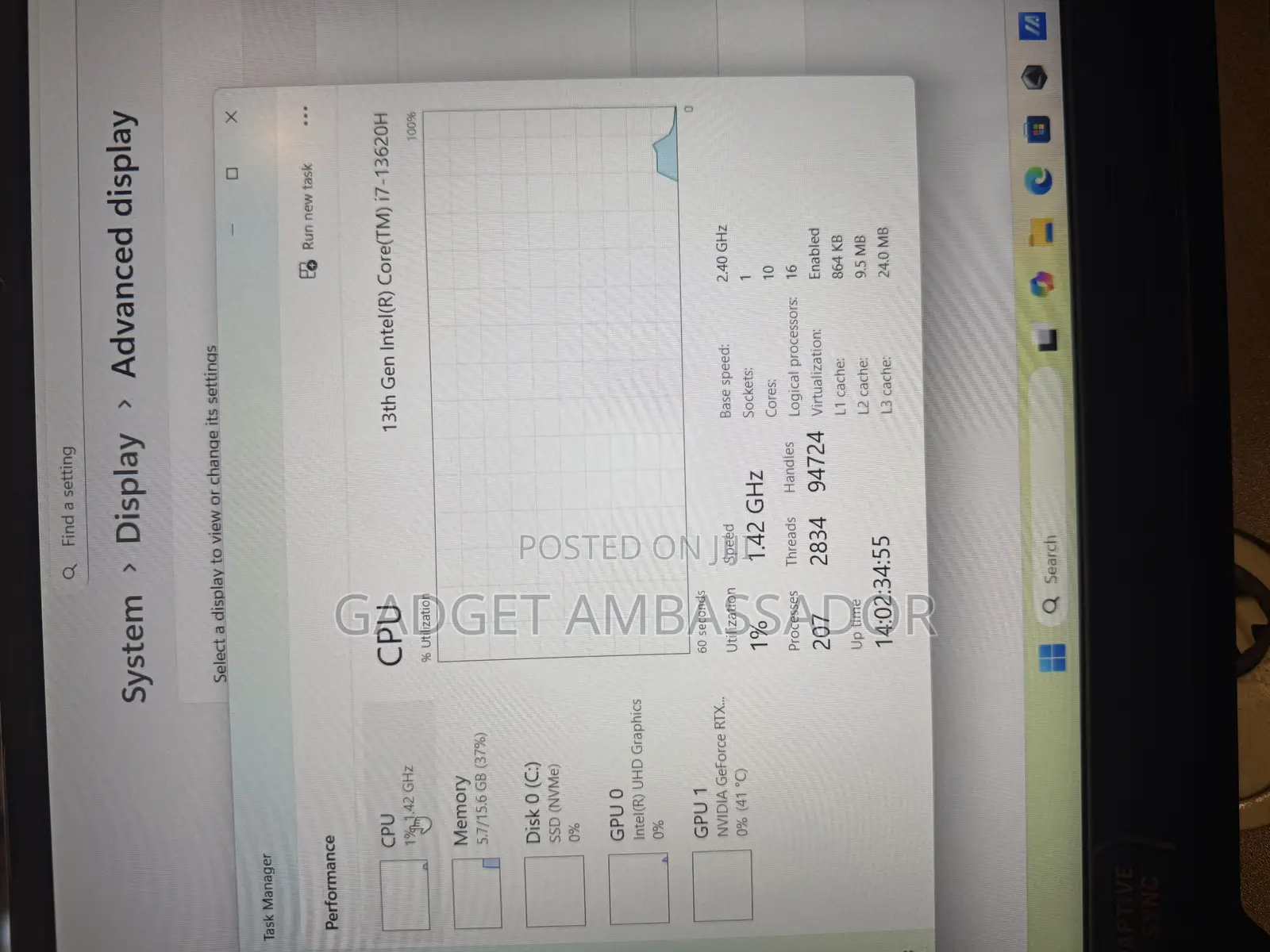 Laptop Asus TUF Gaming F16 16GB Intel Core i7 SSD 1T
