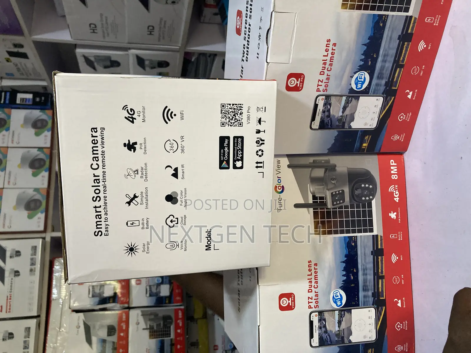 V380 Pro PTZ Dual Lens Solar Camera.