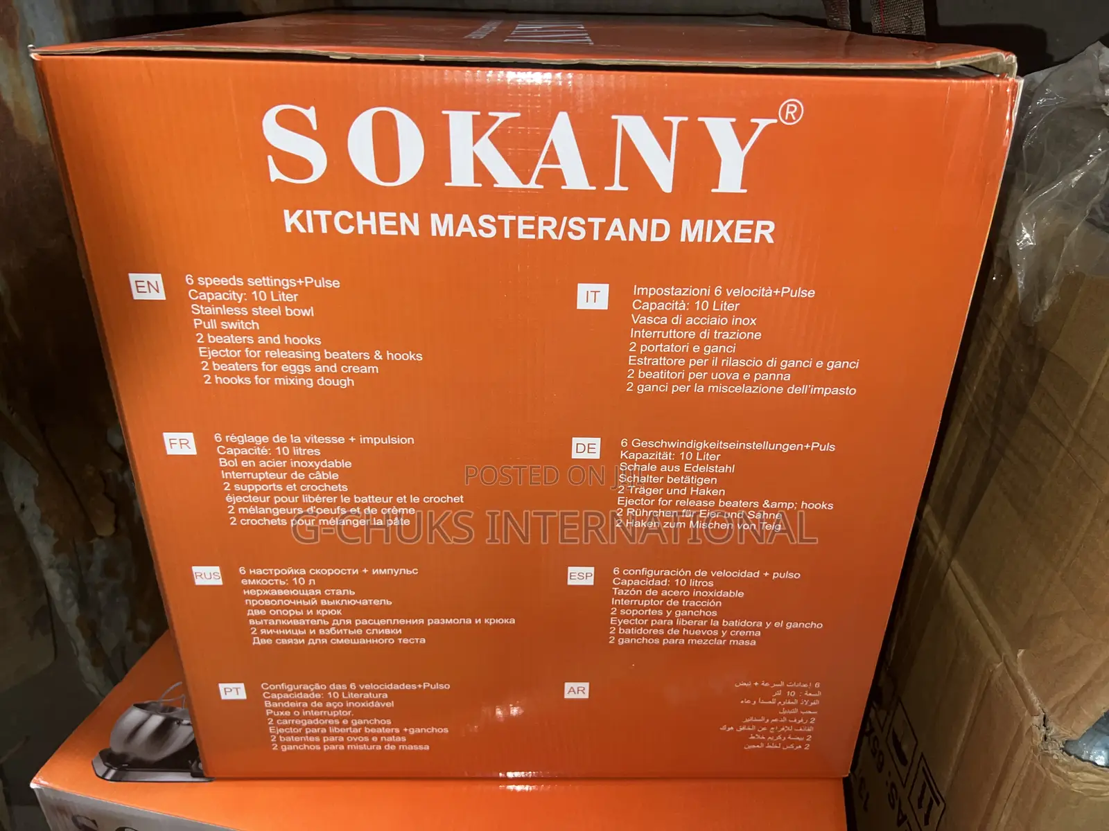 Sokany Stand Mixer With 6 Speeds 10l Capacity and Pulse Function
