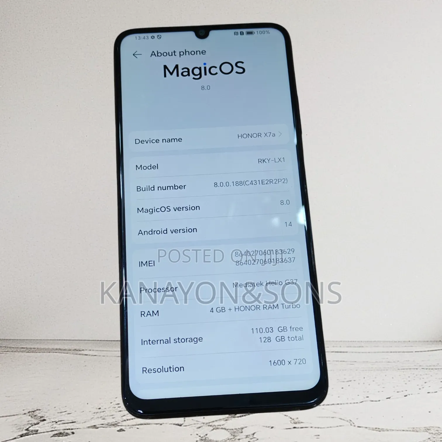 Honor X7a 128 GB Black