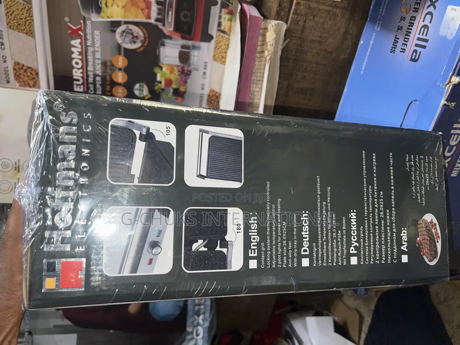 Hoffmans Cafe Style 4 Slice Family Size Sandwich Press Panini Maker
