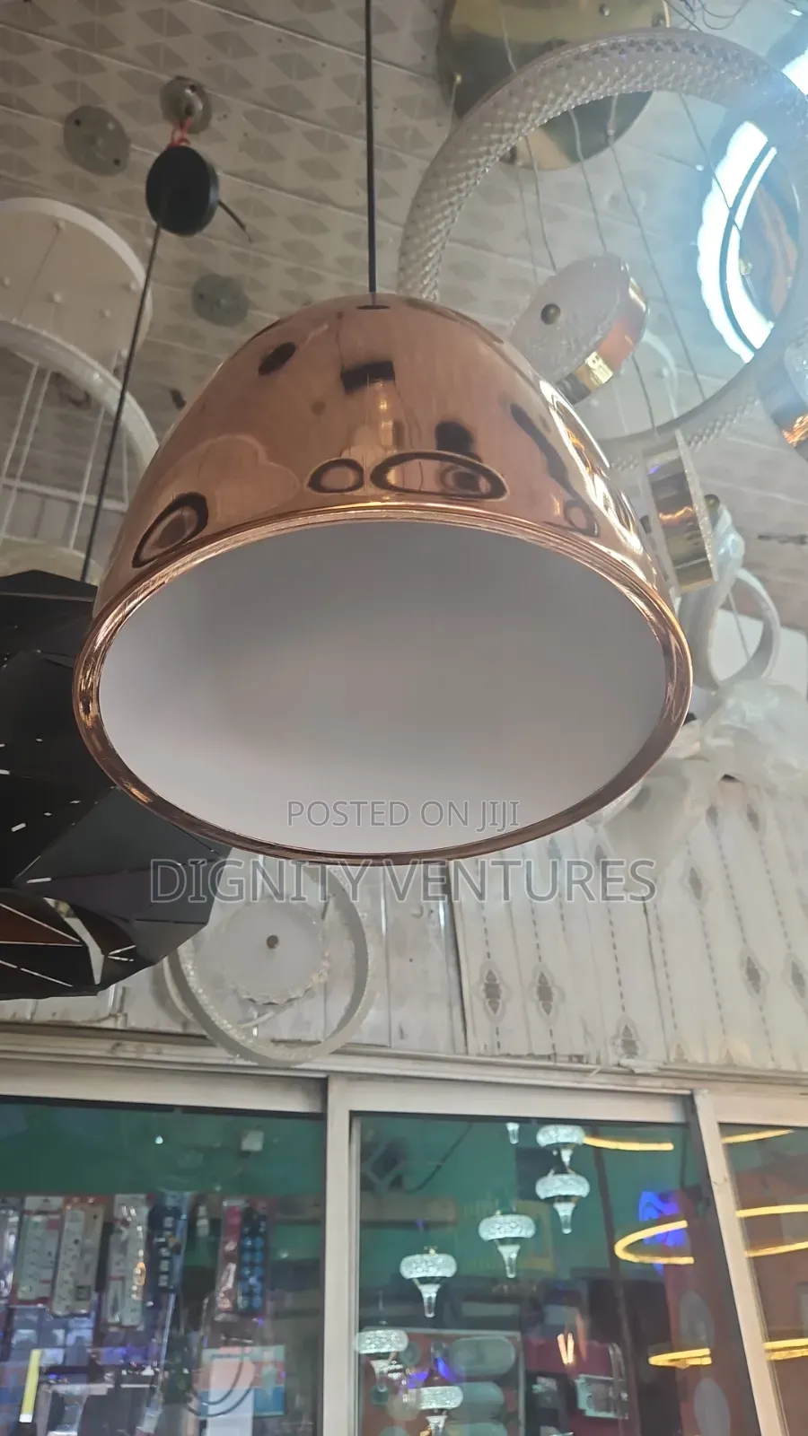 Plated Metal Hanging Lamp