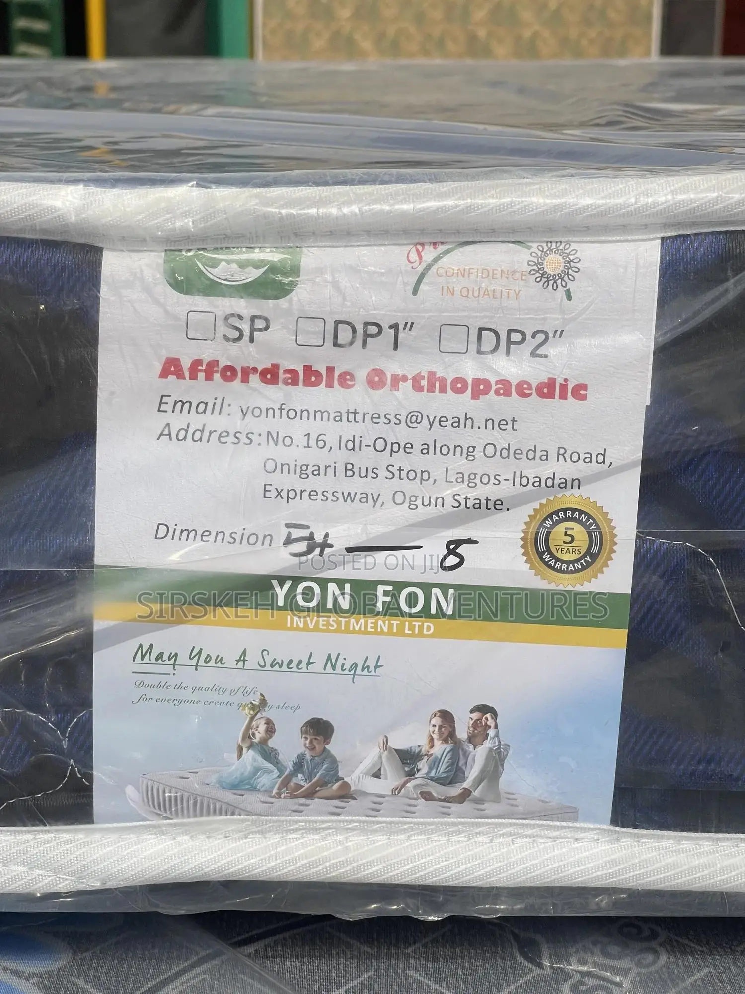 Prestige Orthopedic Mattress 6x4.5x8 (75x54x8)