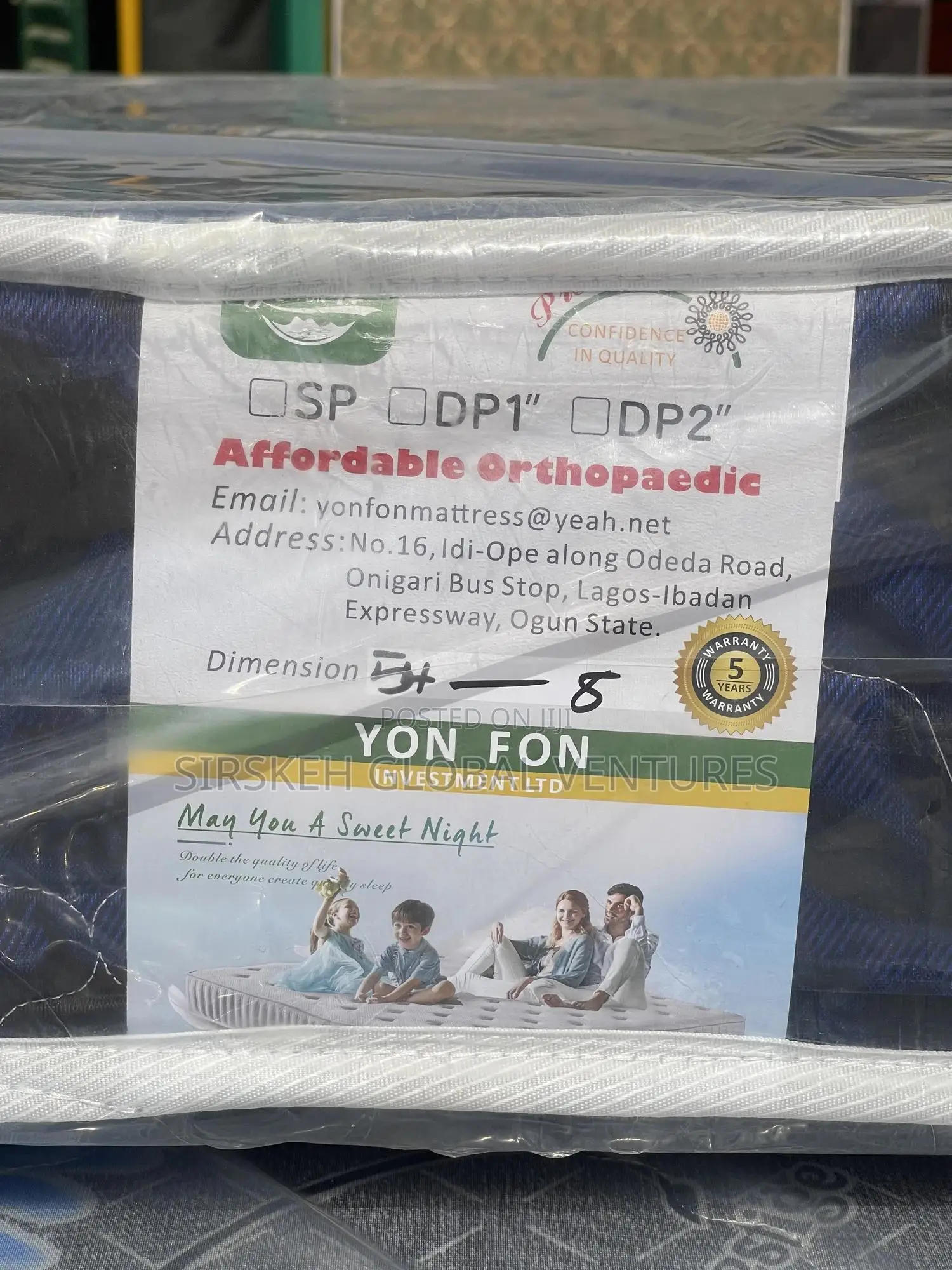 Prestige Orthopedic Mattress 6x4.5x8 (75x54x8)