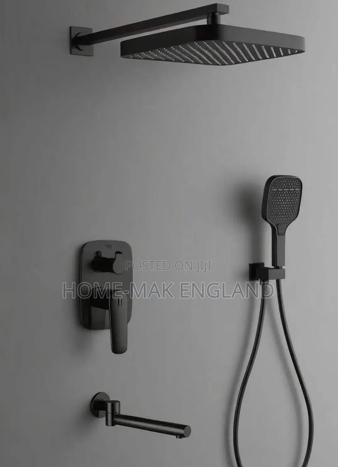 Home Mak England Conduit Shower Matt Black