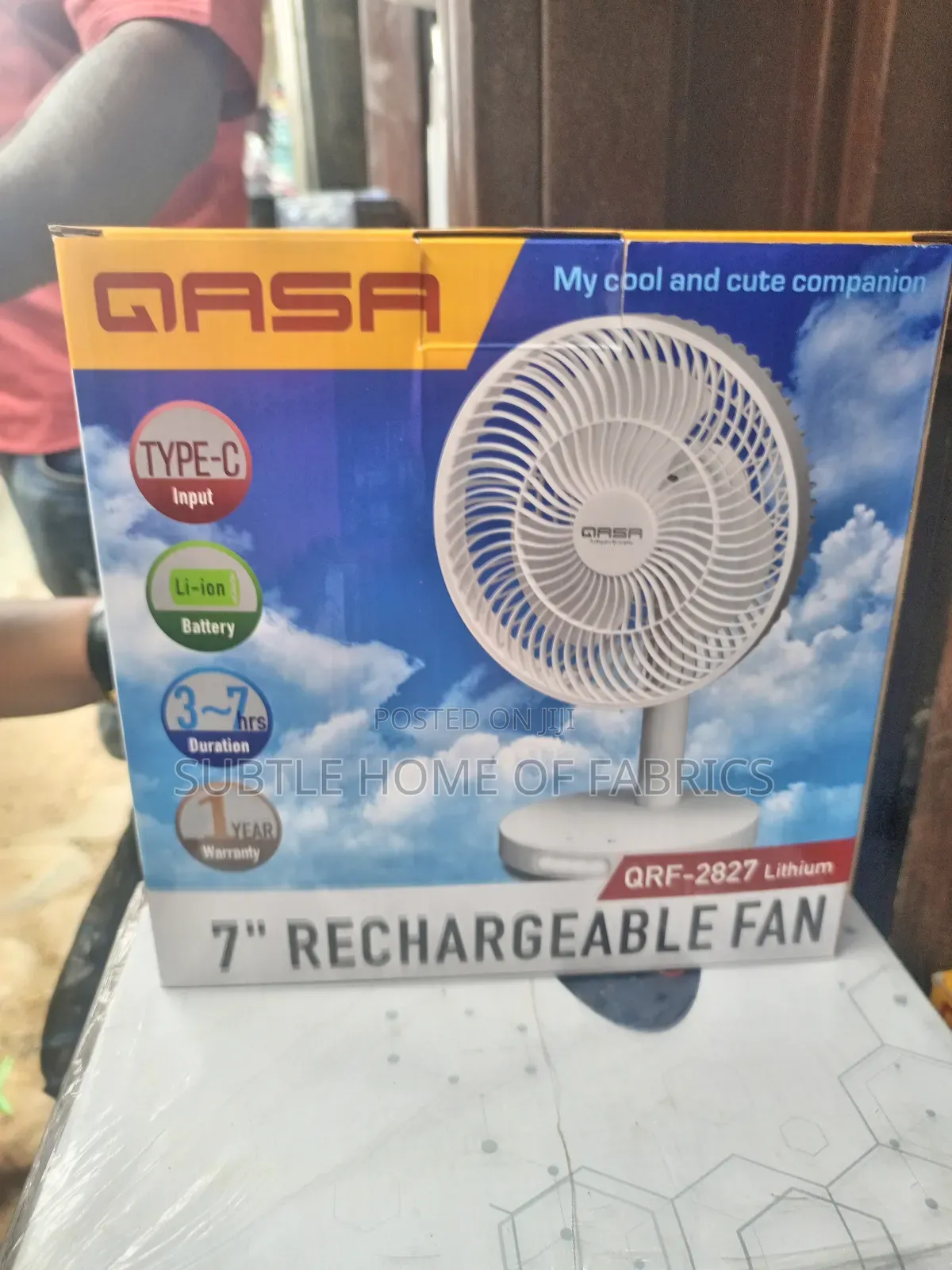 7" Qasa Rechargeable Fan - QRF 2827