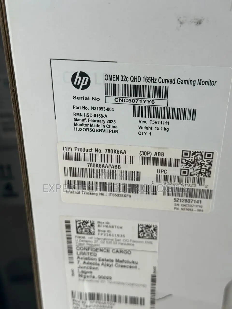 Hp Omen 32c Curved Gaming Monitor (780k6aa) 31.5" Diagonal QHD
