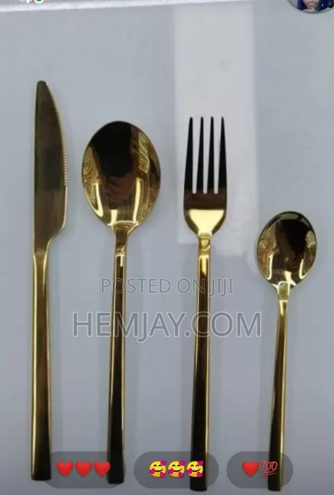 (8pcs) Luxurious Golden Spoon, Fork And Knife