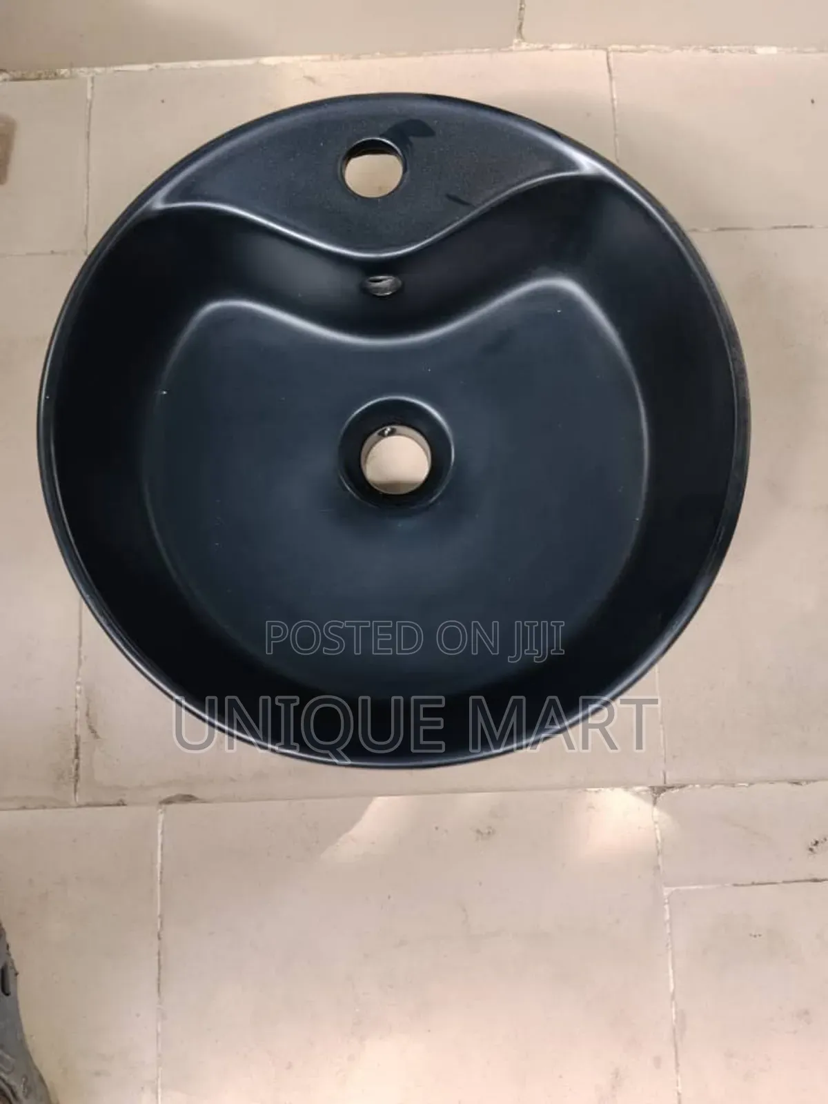 41 by 41 Cm Round Shaped Black Countertop Basin