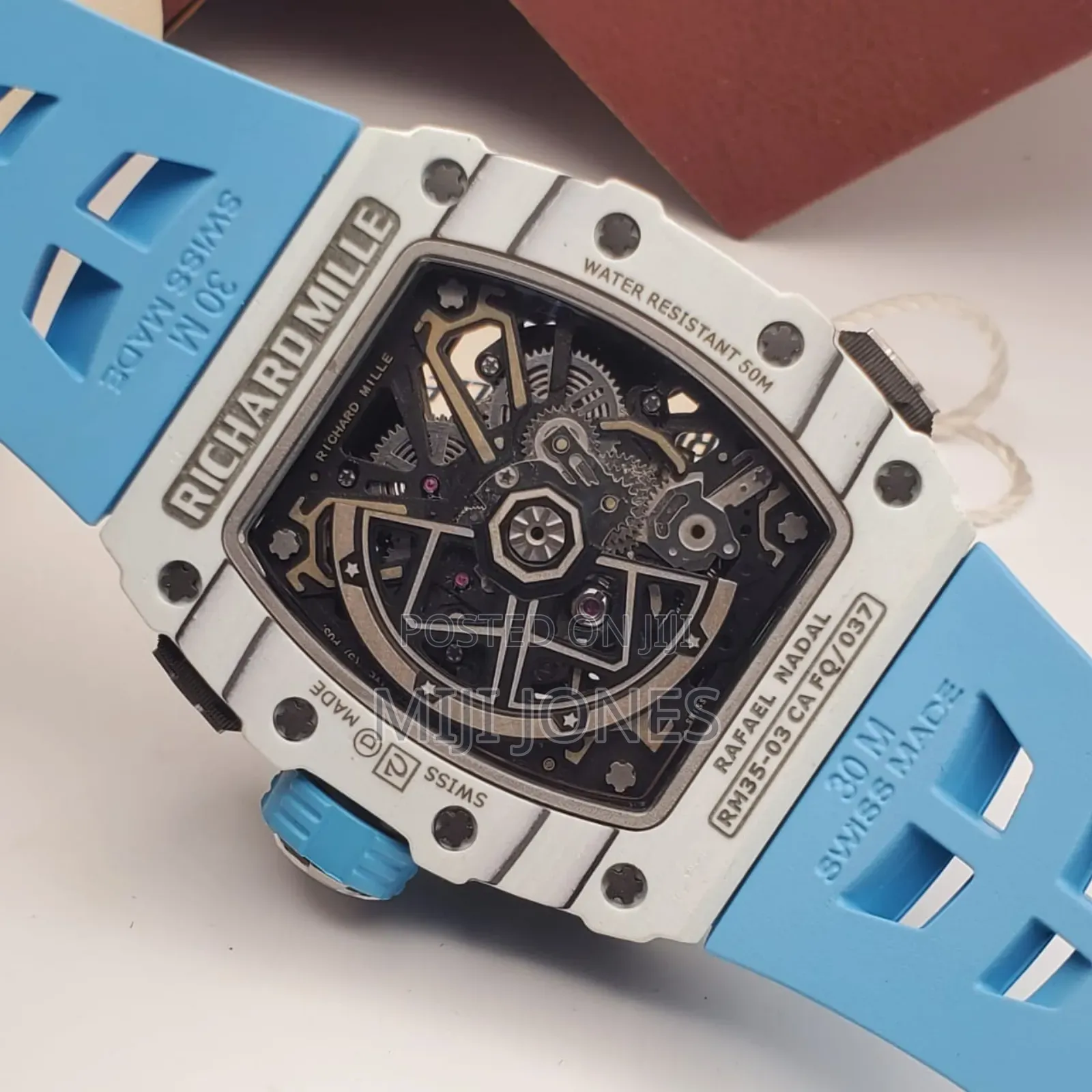 Premium Rm Style Men's Watch - Automatic With Blue Rubber Strap