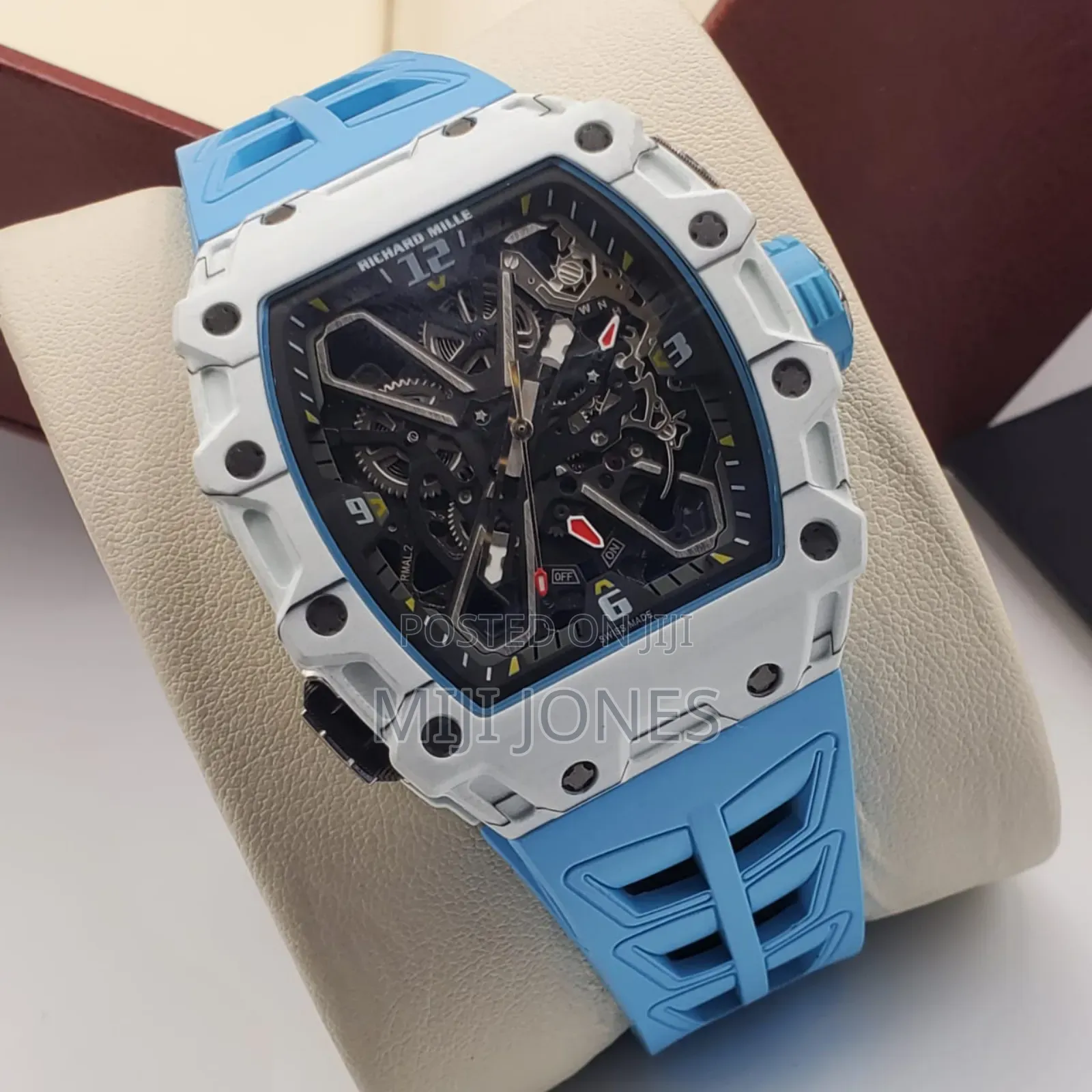 Premium Rm Style Men's Watch - Automatic With Blue Rubber Strap