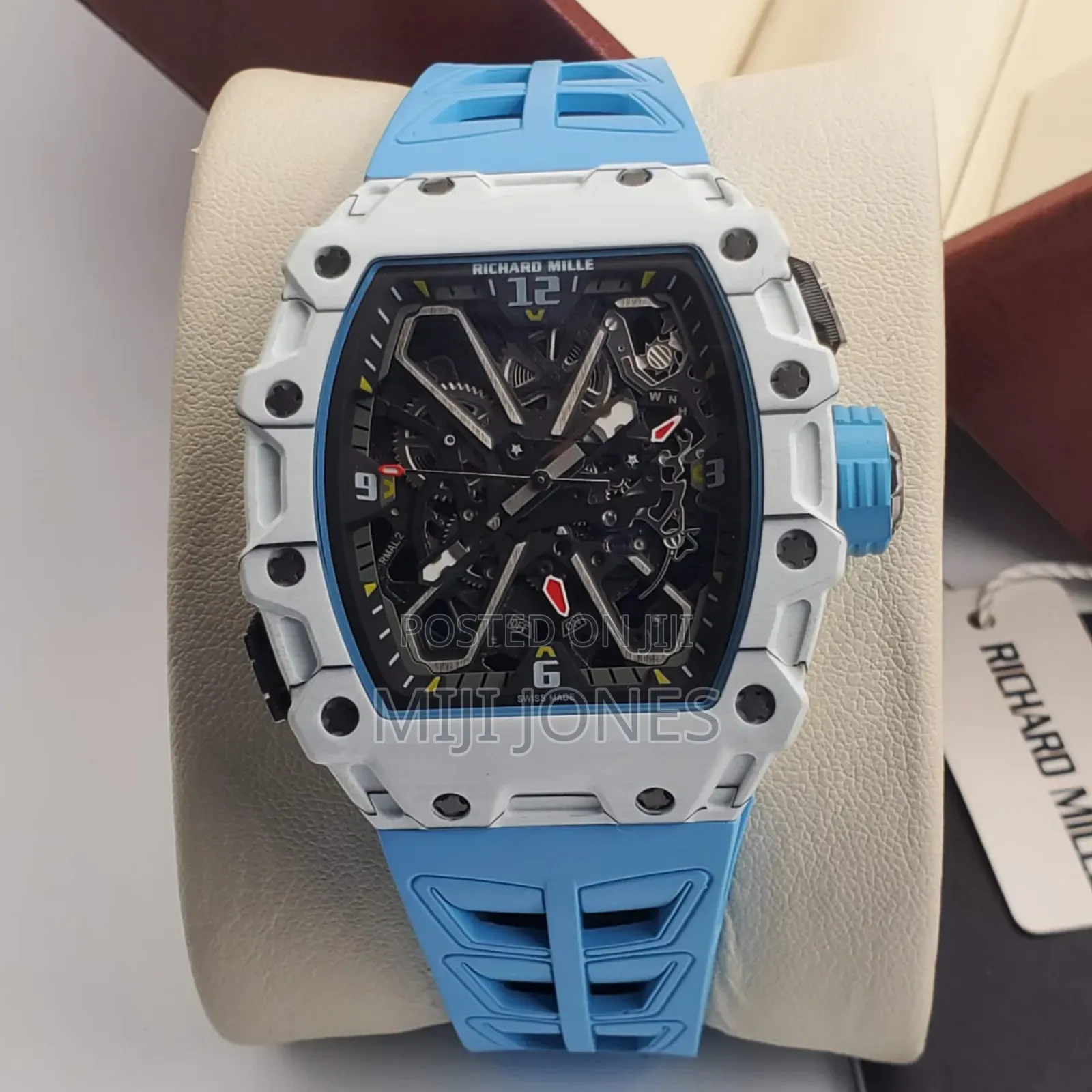Premium Rm Style Men's Watch - Automatic With Blue Rubber Strap
