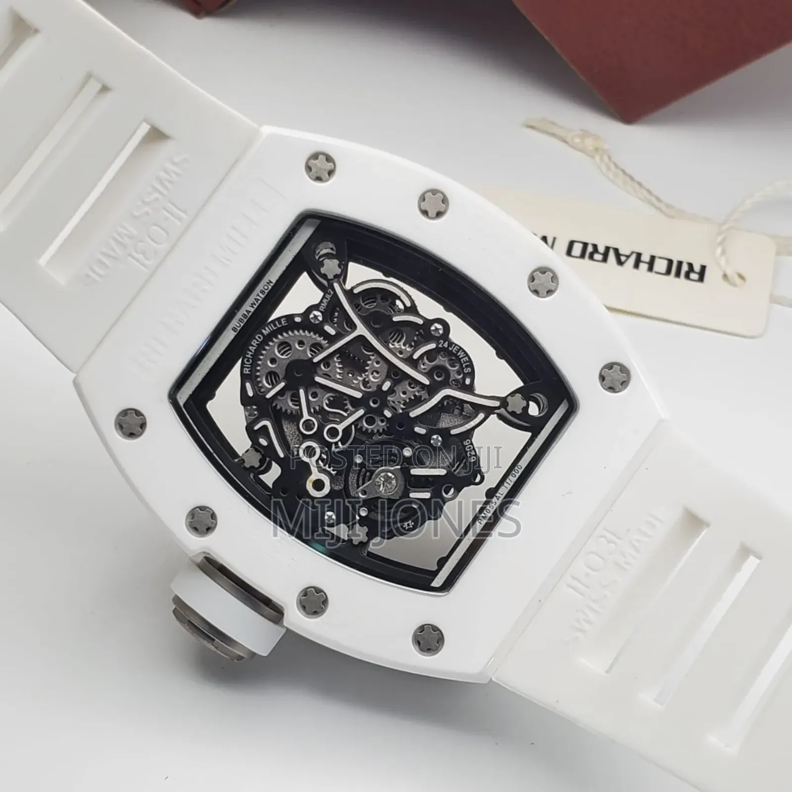 Rm Inspired Automatic Watch | White Rubber Strap | Men's Luxury Design