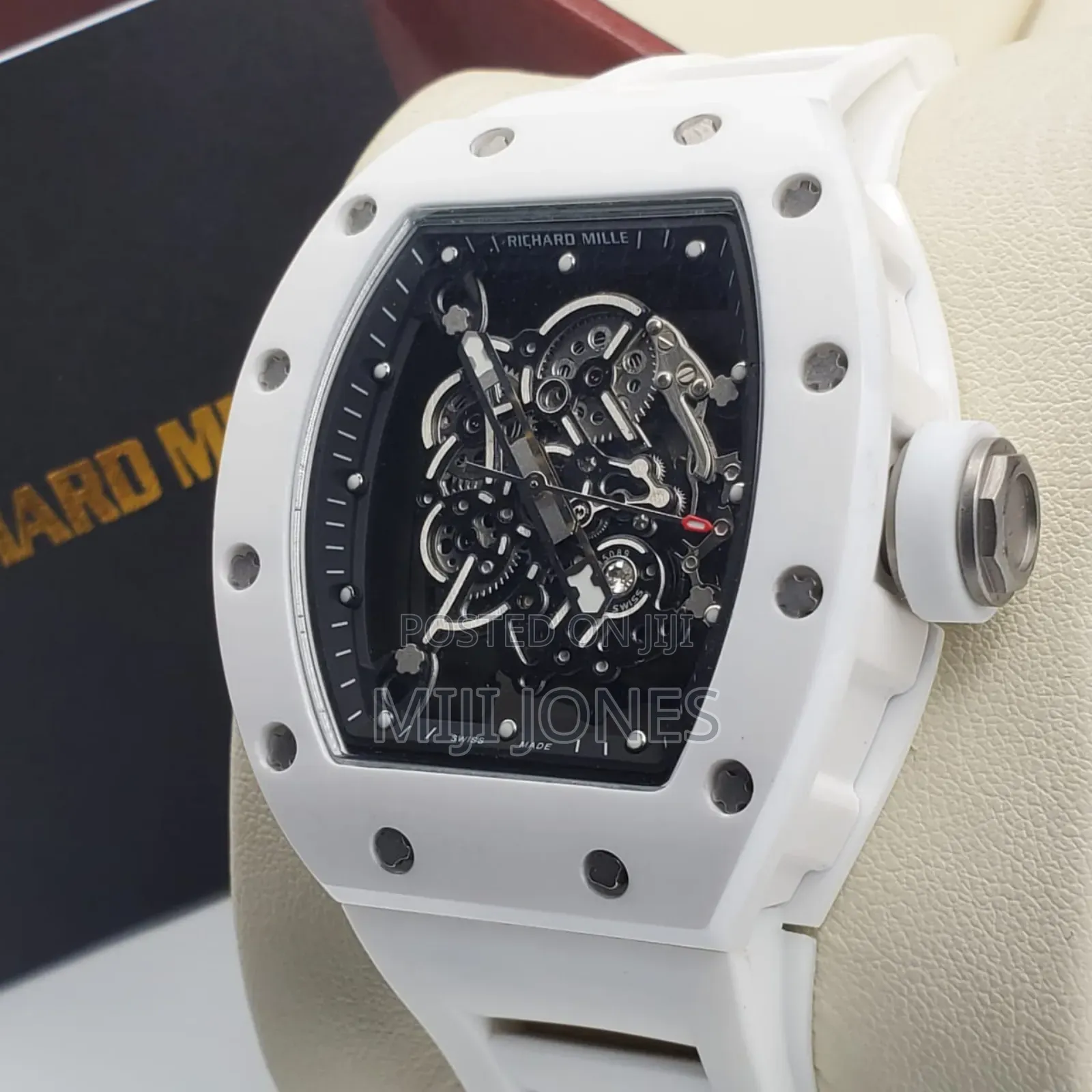 Rm Inspired Automatic Watch | White Rubber Strap | Men's Luxury Design