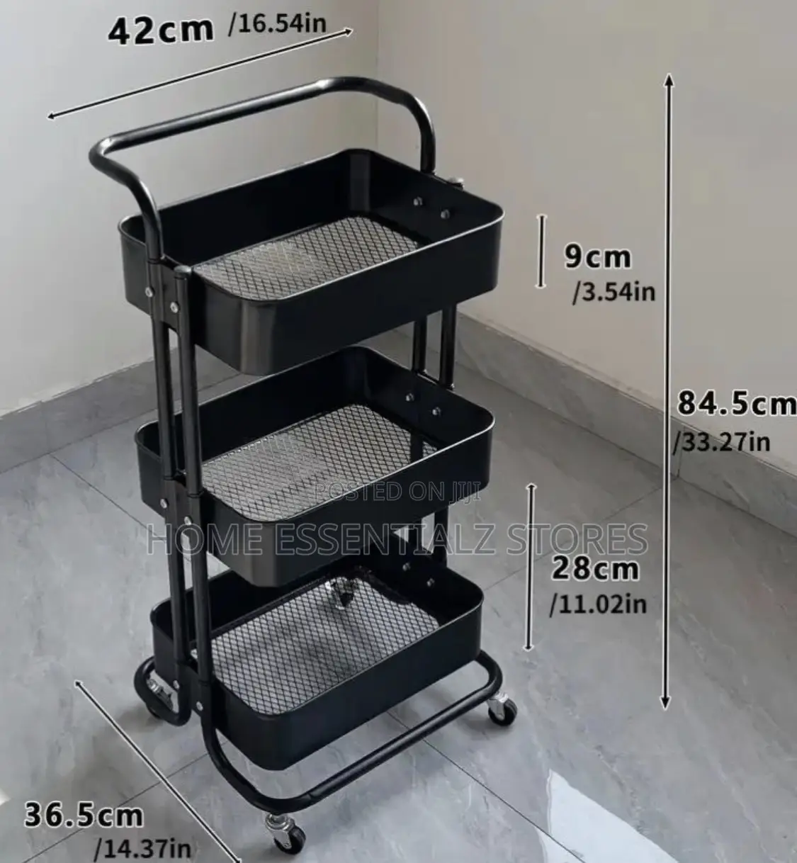 Rolling Cart Trolley - 3 Layers Storage Cart With Wheels
