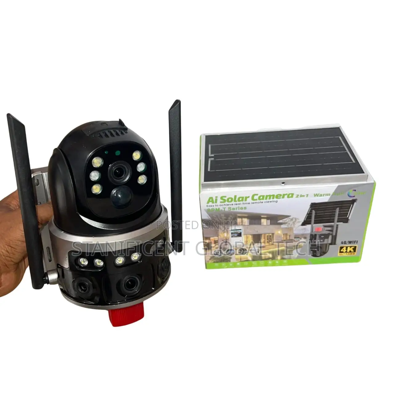 Optimax Ultra Hd Wifi Dual Lens Ai Solar PTZ Camera (V380)