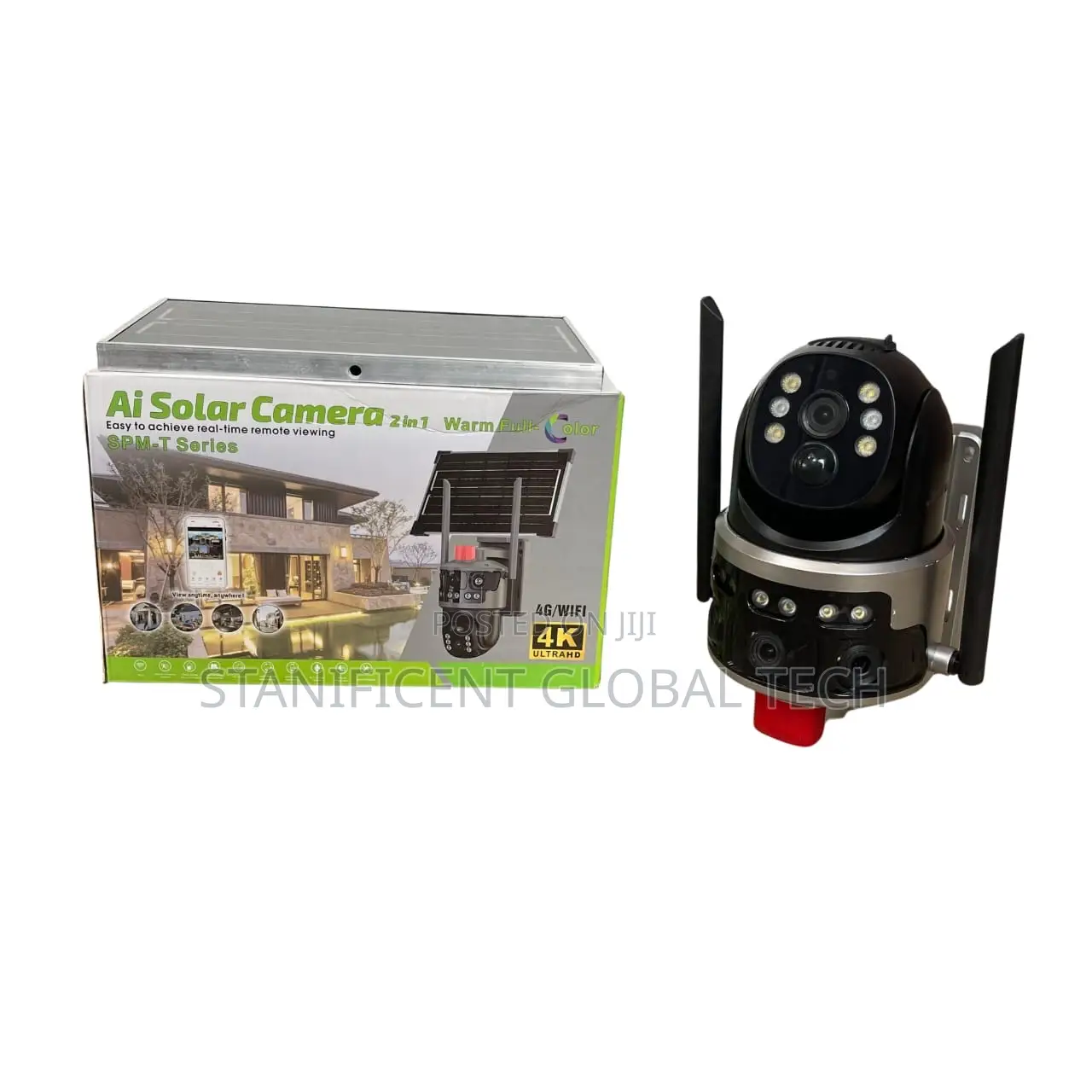 Optimax Ultra Hd Wifi Dual Lens Ai Solar PTZ Camera (V380)