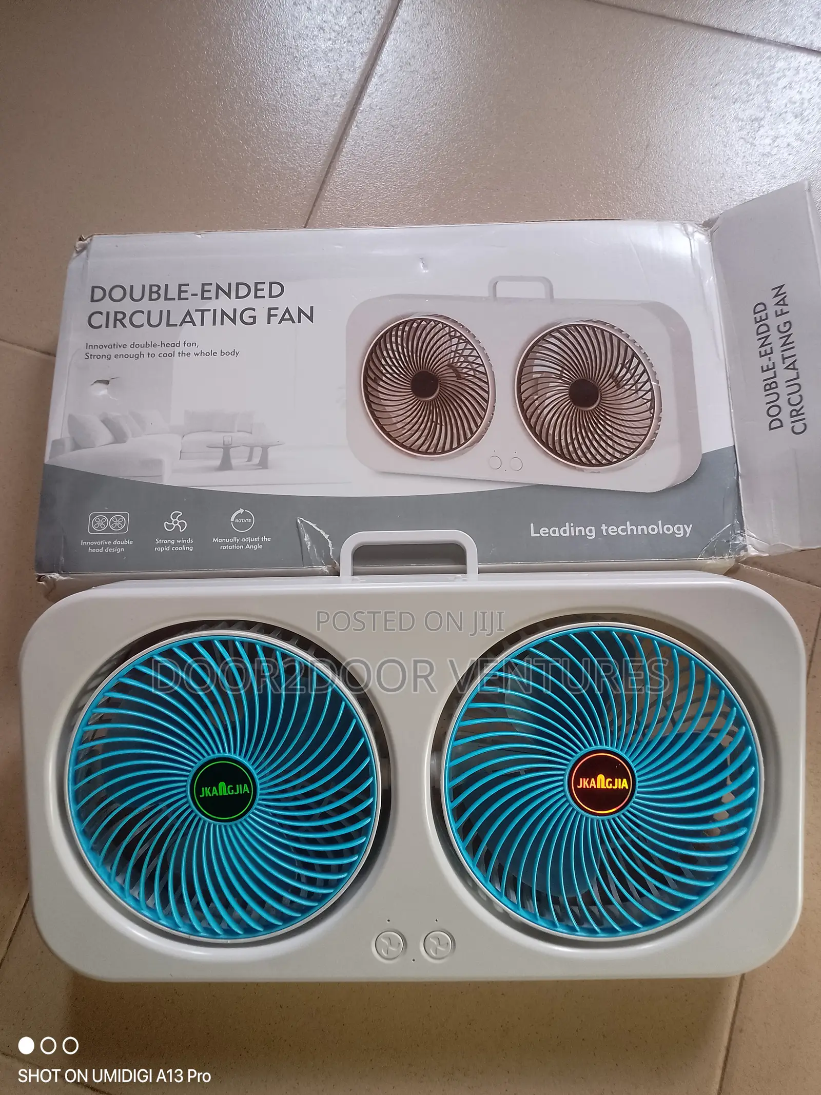 Rechargeable Double Head High Breeze Fan