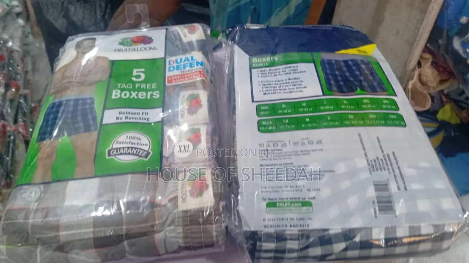 Fruit of the Loom Boxers, 5-Pack of Tag-Free, Relaxed-Fit Boxers.