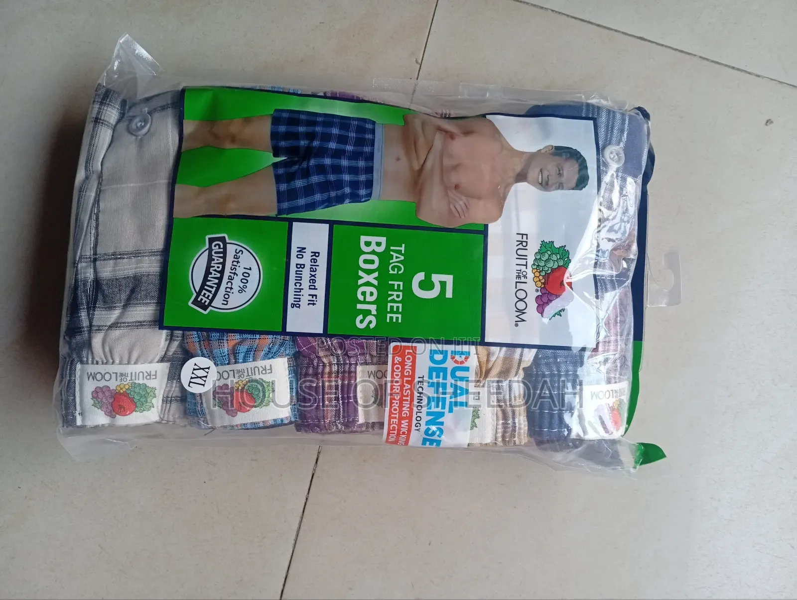 Fruit of the Loom Boxers, 5-Pack of Tag-Free, Relaxed-Fit Boxers.