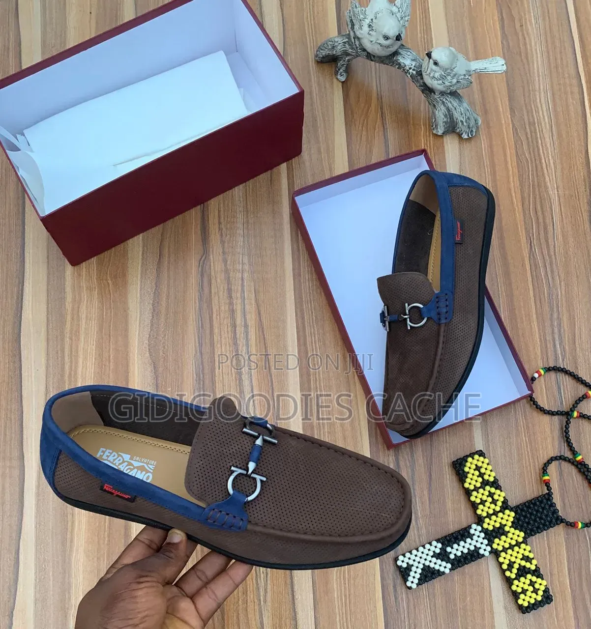 Ferragamo Men's Flat Loafers 2 Tone and Plain Size 40-45