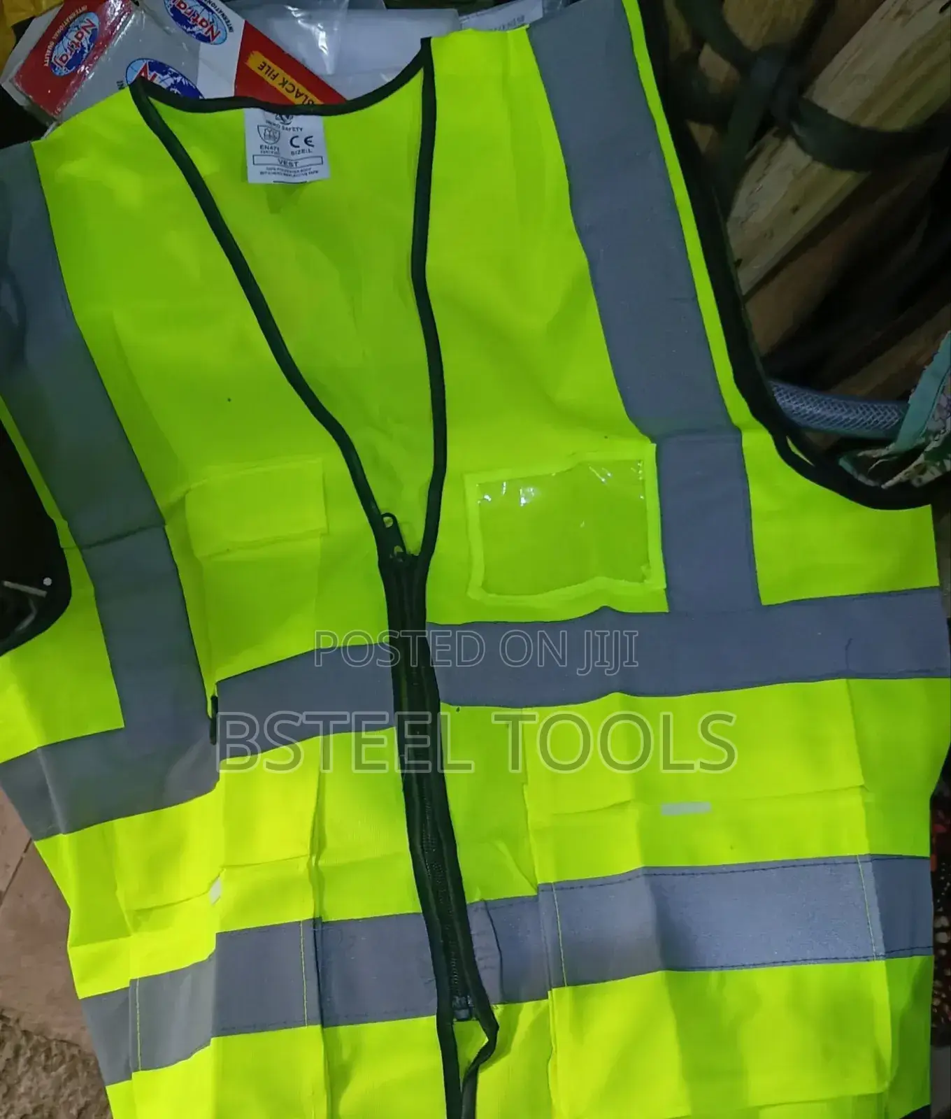 Reflective Safety Jacket With Zipper – High Visibility Workwear Vest
