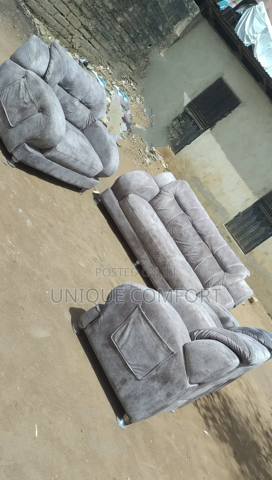Top Quality 7 Seaters Full Padded Fabric Sofa Set (3,2,1,1) Seaters