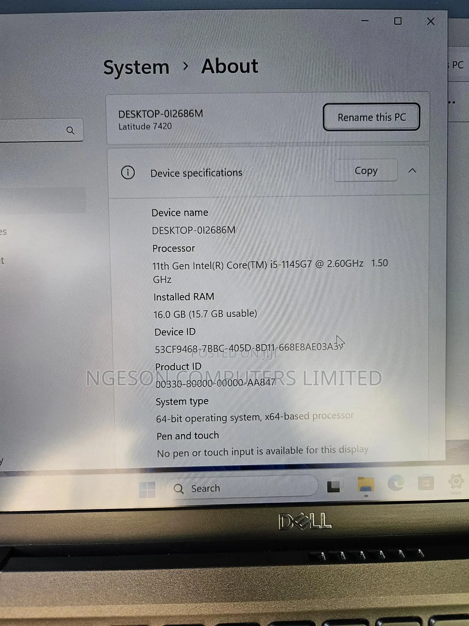 Laptop Dell Latitude 7420 16GB Intel Core i5 SSD 256GB