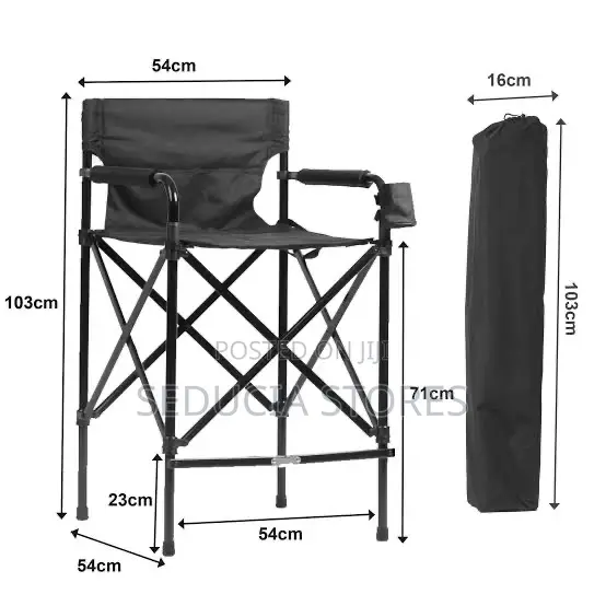 Trayless Foldable Makeup Chair - Telescopic Makeup Chair