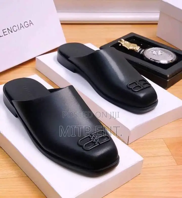 Men’S Leather Mules/Half Shoes