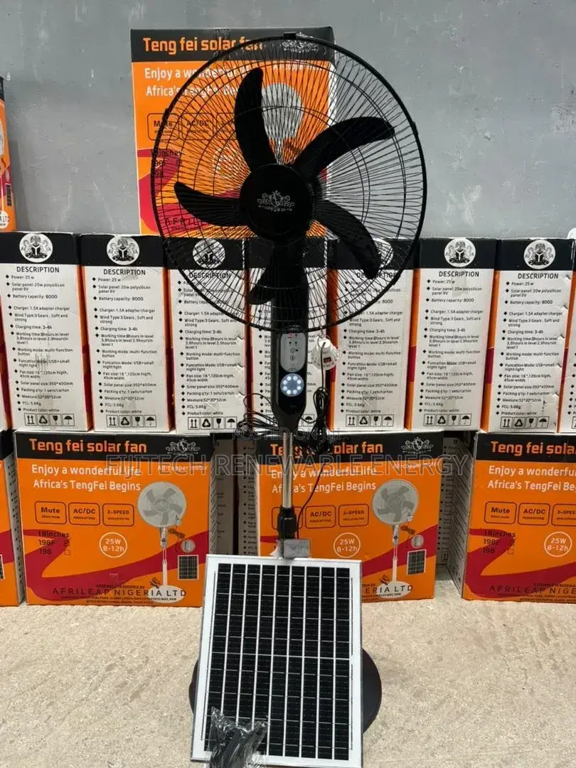 18 Inches Solar Rechargeable Fan