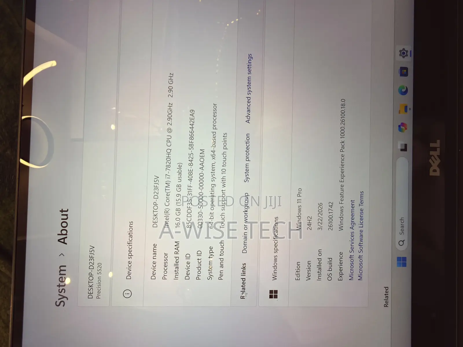 Laptop Dell Precision 15 5520 16GB Intel Core i7 SSD 512GB
