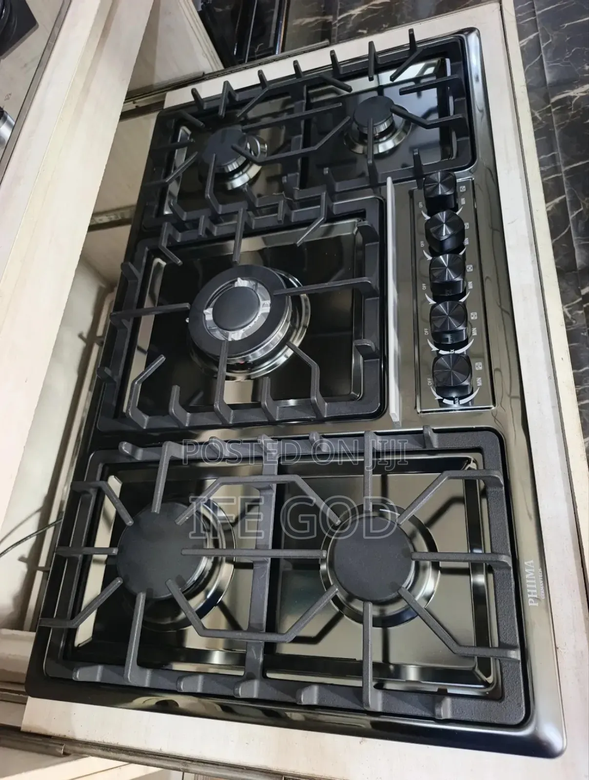 Quality Phiima Built-in Black Stainless Steel 5 Burners Gas Cooker Hob