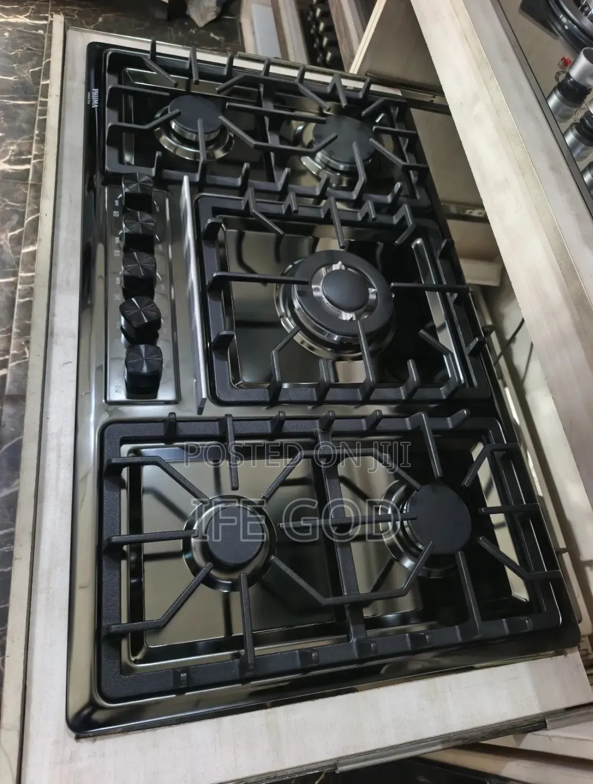 Quality Phiima Built-in Black Stainless Steel 5 Burners Gas Cooker Hob