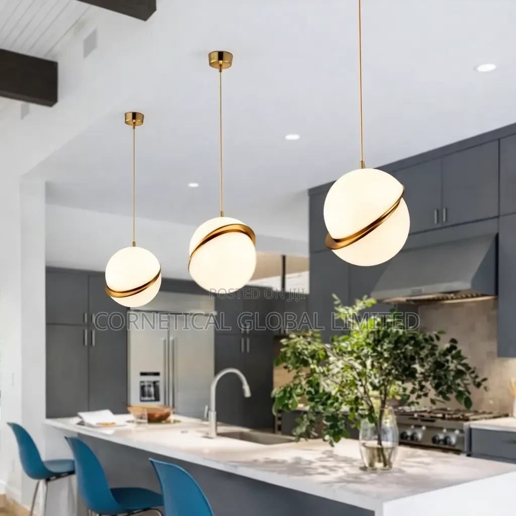 Modern Gold Ring Glass Pendant Light (Single Head / Set Option)
