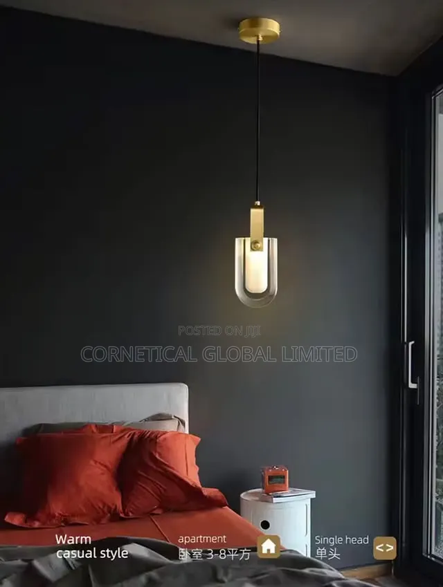 Luxury Gold Glass Pendant Light (Modern Hanging Ceiling Lamp)