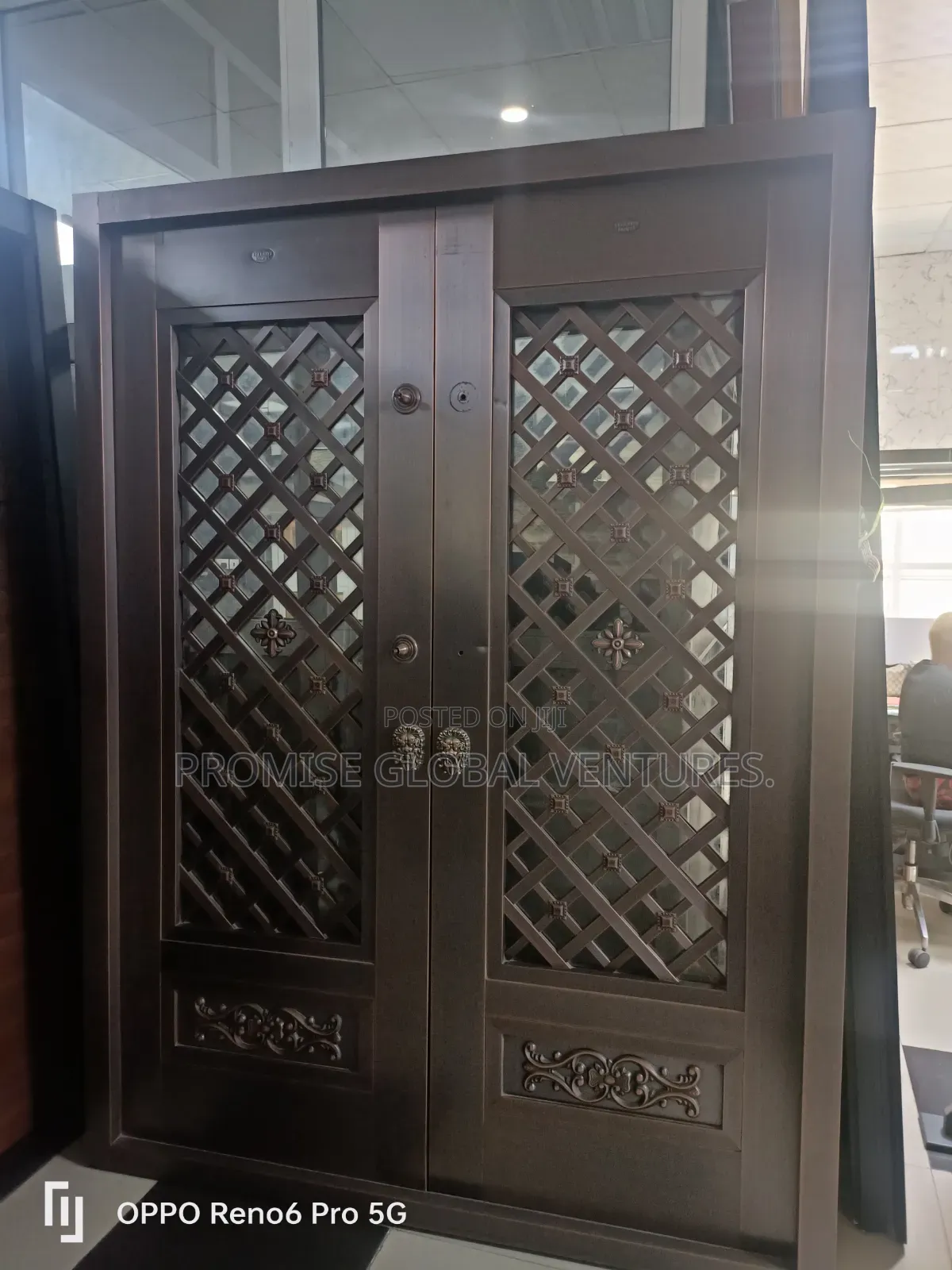 Rose Copper Glass Door