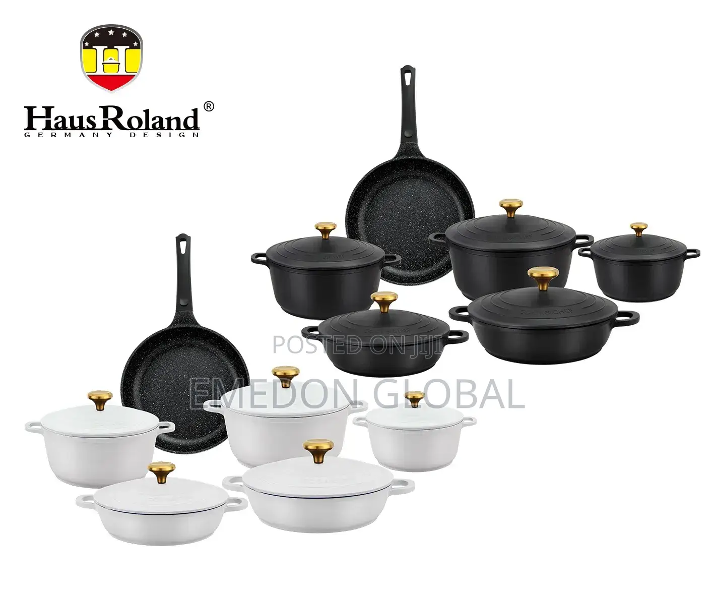 Haus Roland 11-Piece Die-Cast Non-Stick Aluminum Cookware Set,
